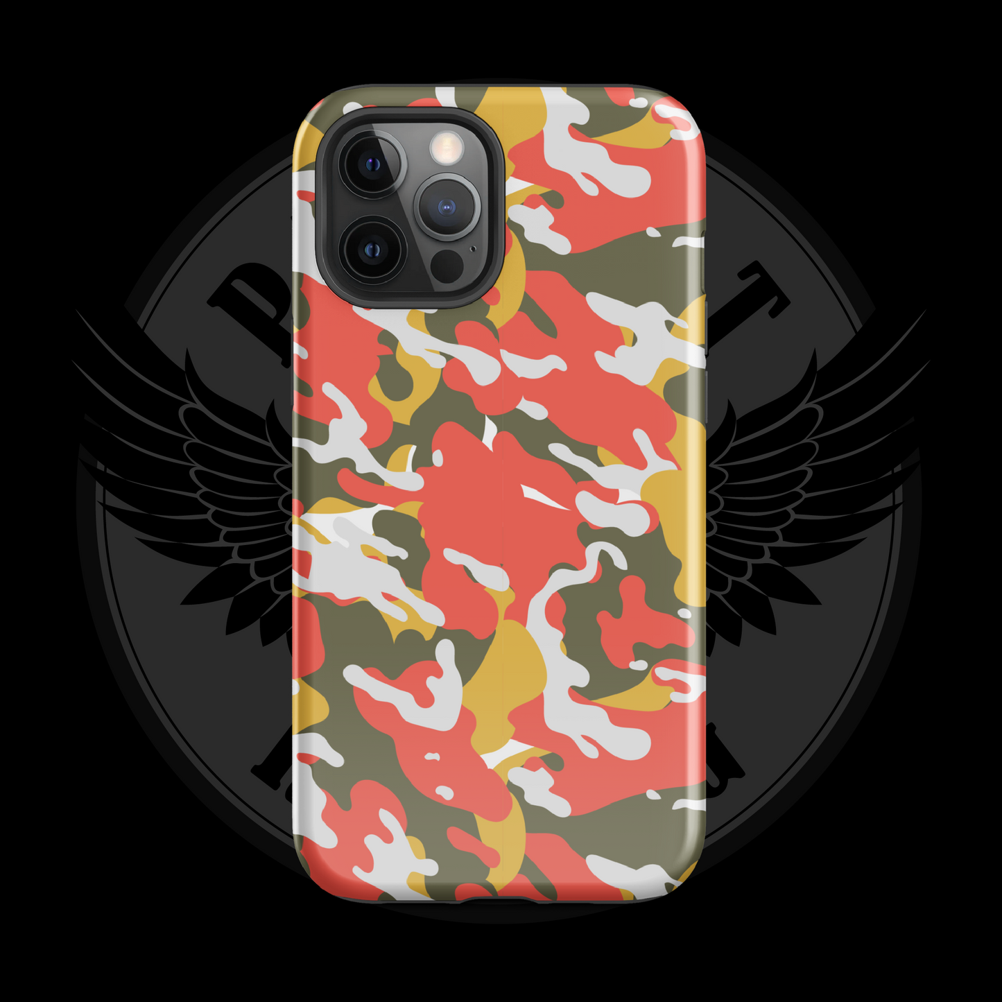 Valor Flame Camo iPhone Case – Dual-Layer Tactical Protection with Free Shipping