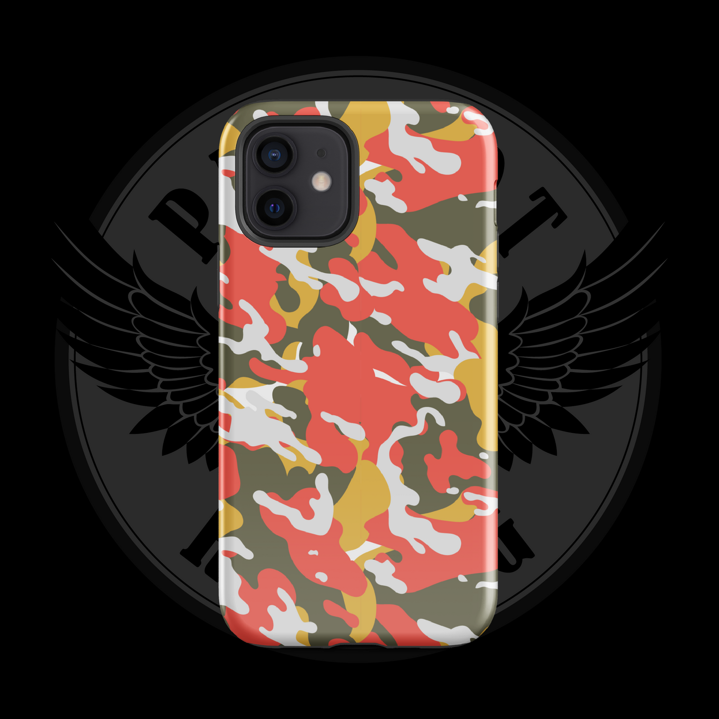 Valor Flame Camo iPhone Case – Dual-Layer Tactical Protection with Free Shipping
