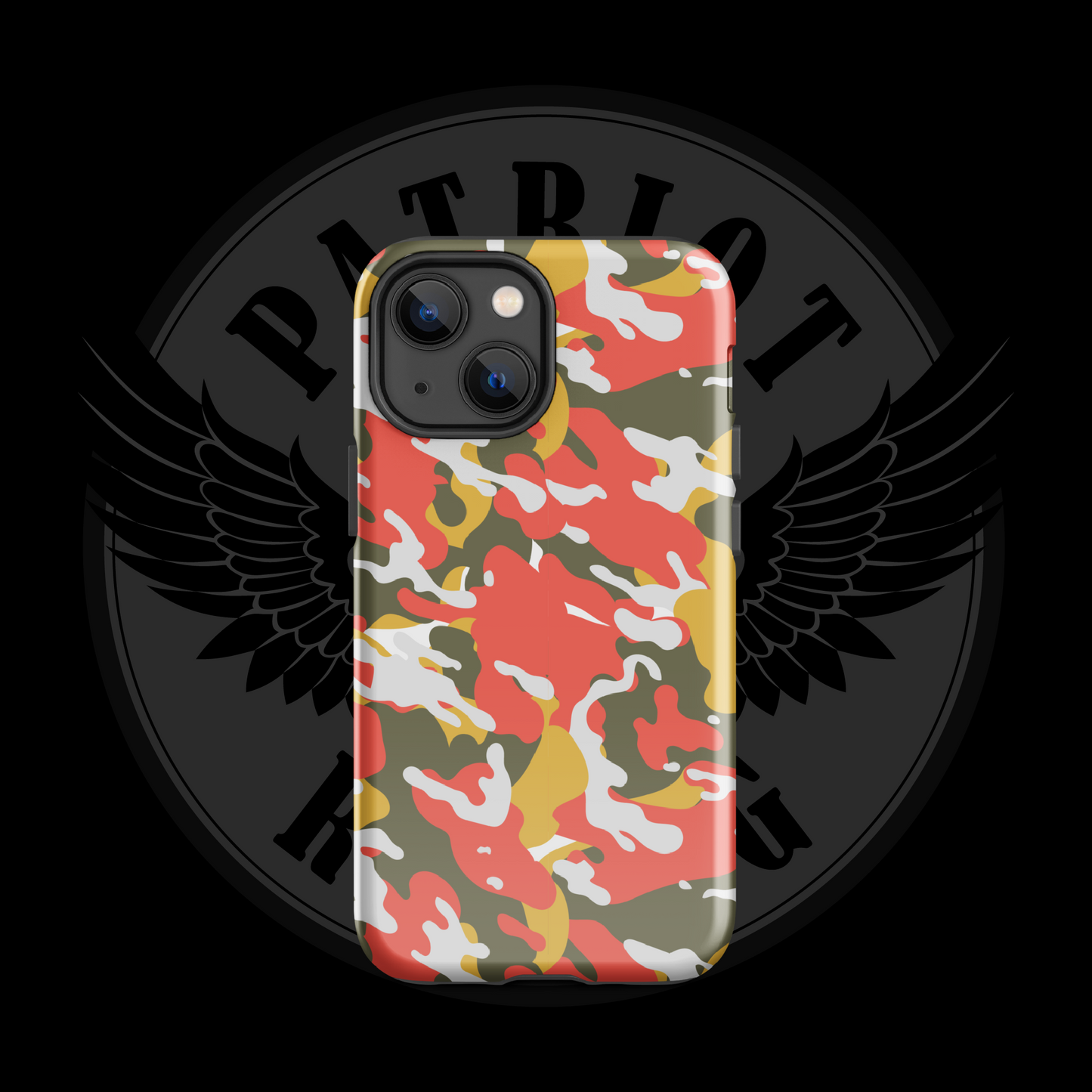 Valor Flame Camo iPhone Case – Dual-Layer Tactical Protection with Free Shipping