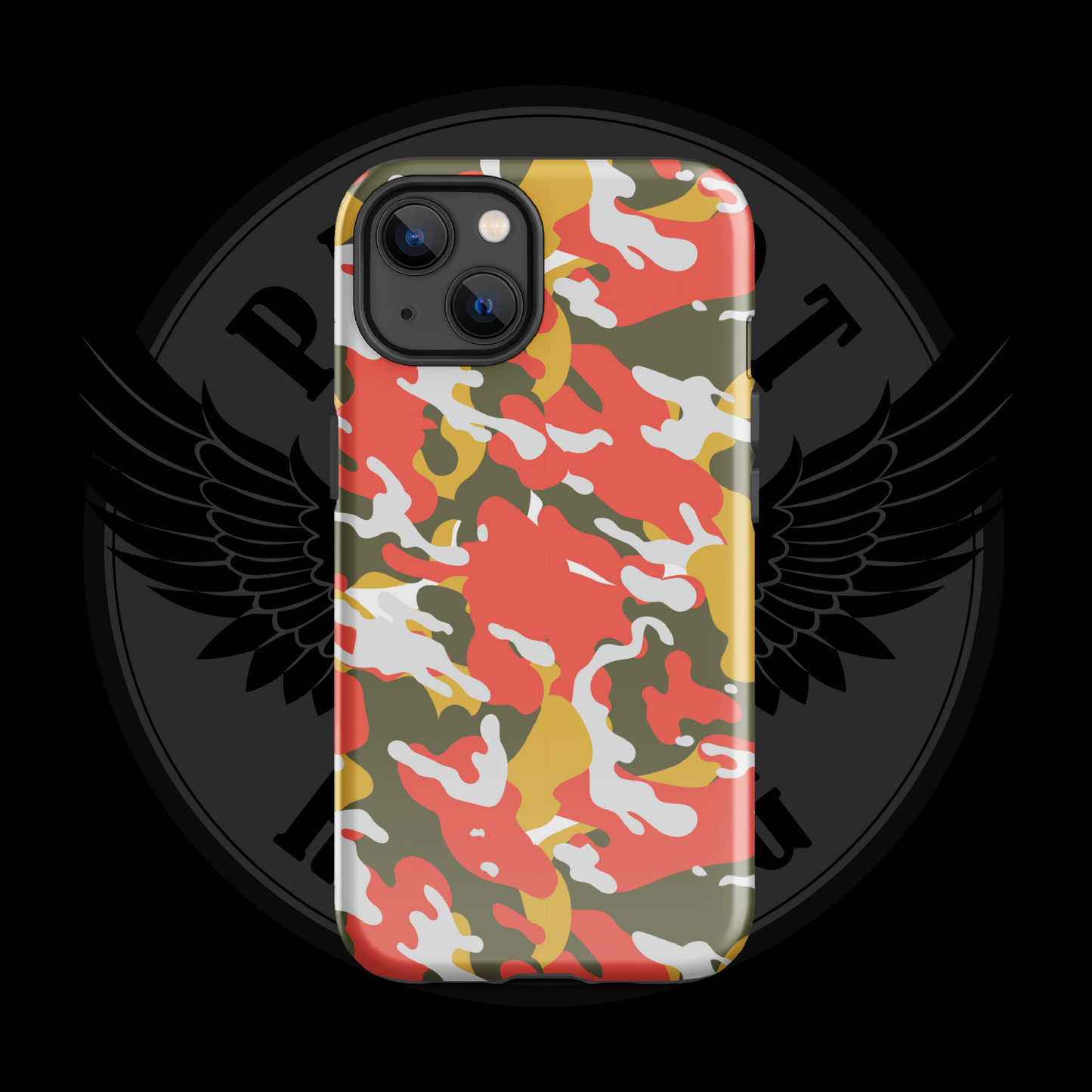 Valor Flame Camo iPhone Case – Dual-Layer Tactical Protection with Free Shipping