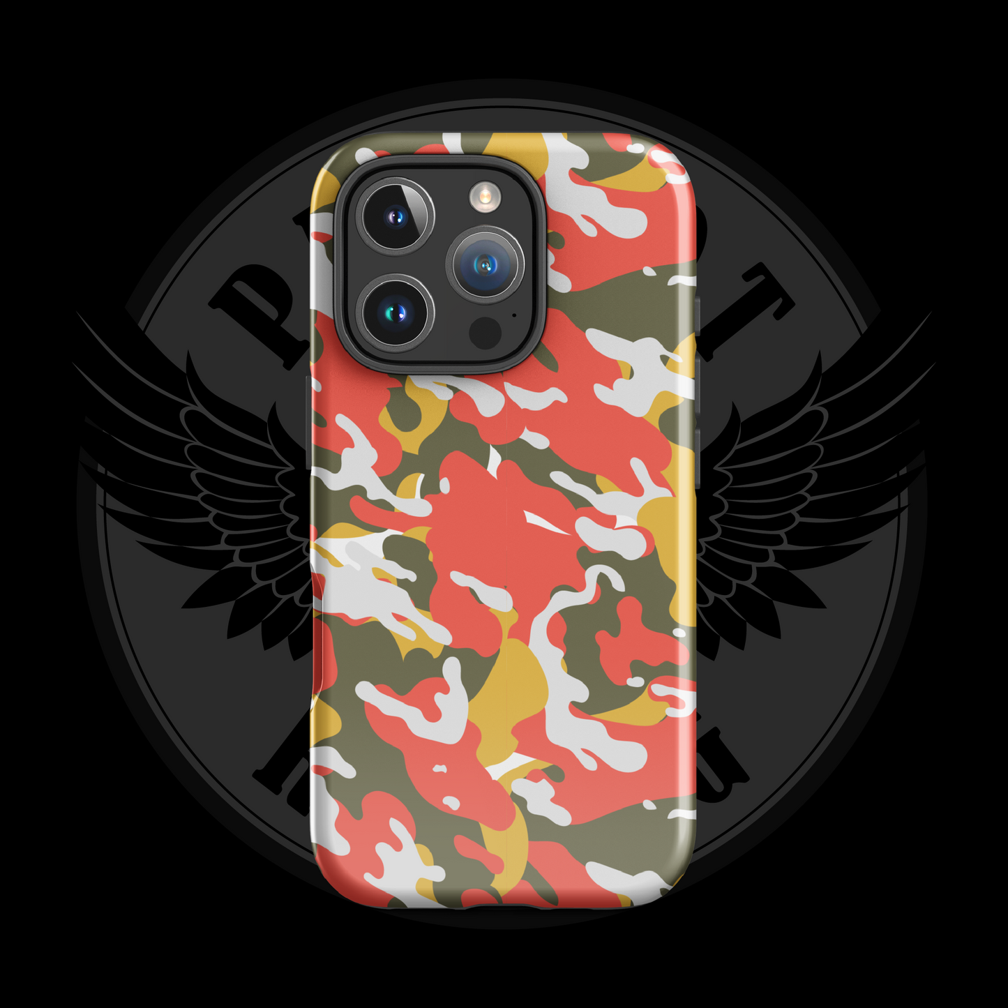 Valor Flame Camo iPhone Case – Dual-Layer Tactical Protection with Free Shipping