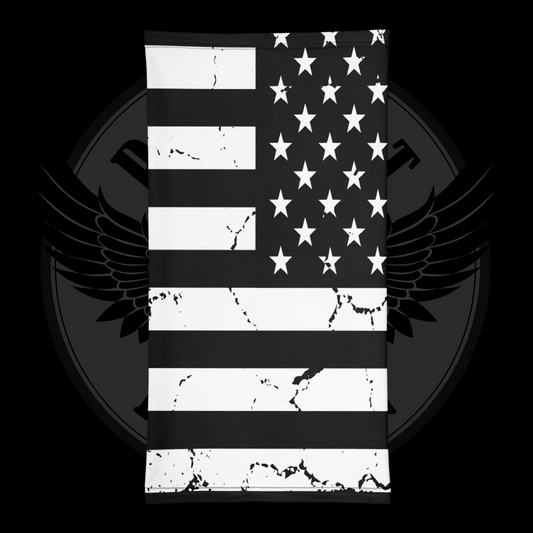 Distressed Black & White American Flag Tactical Face Cover – Multifunctional Neck Gaiter