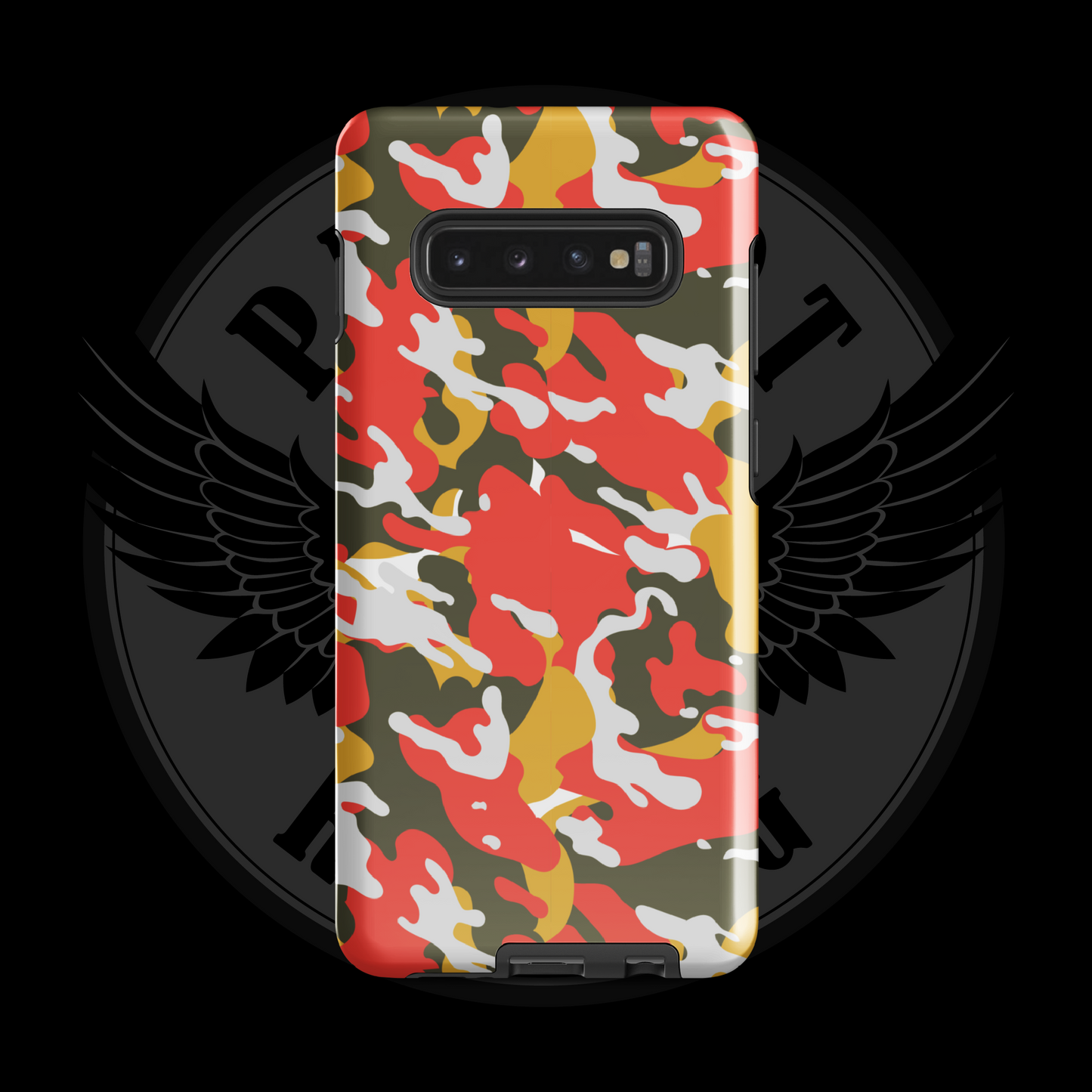 Valor Flame Camo Samsung Case – Rugged Dual-Layer Protection with Free Shipping