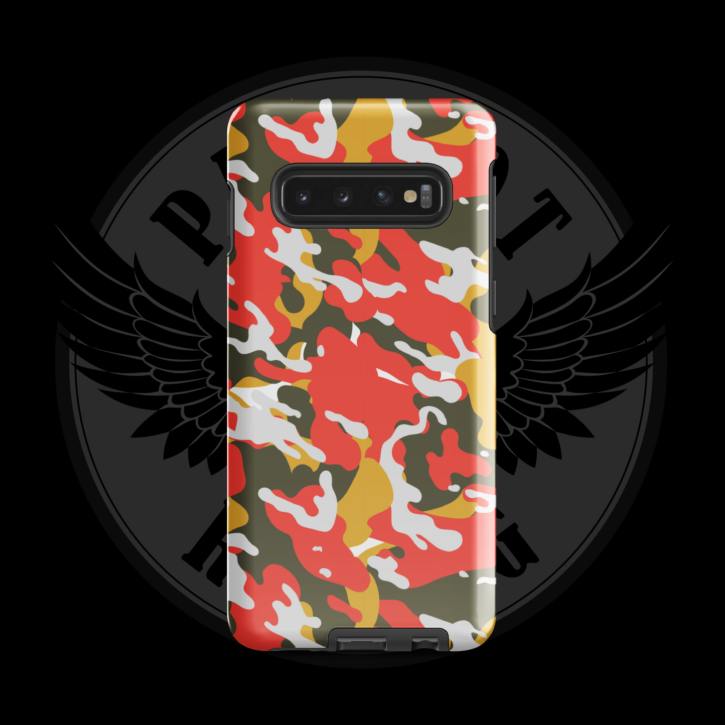 Valor Flame Camo Samsung Case – Rugged Dual-Layer Protection with Free Shipping