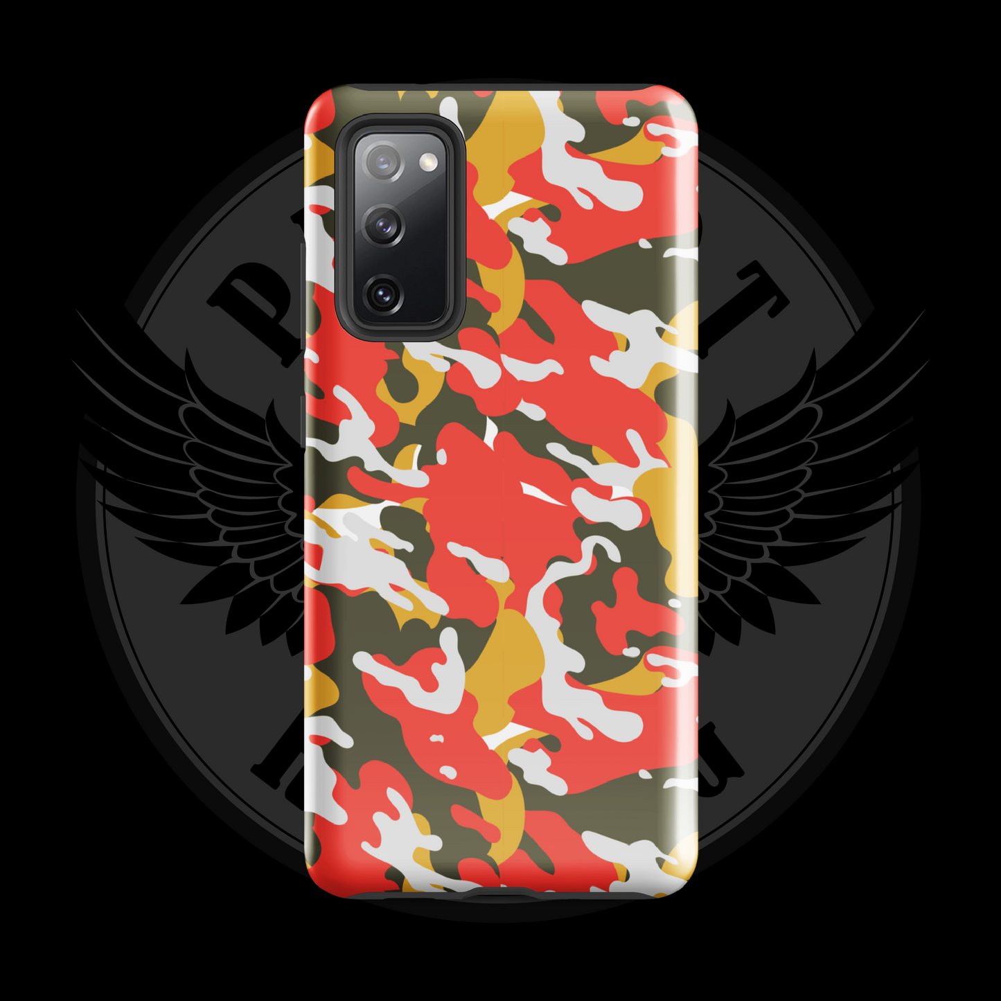 Valor Flame Camo Samsung Case – Rugged Dual-Layer Protection with Free Shipping