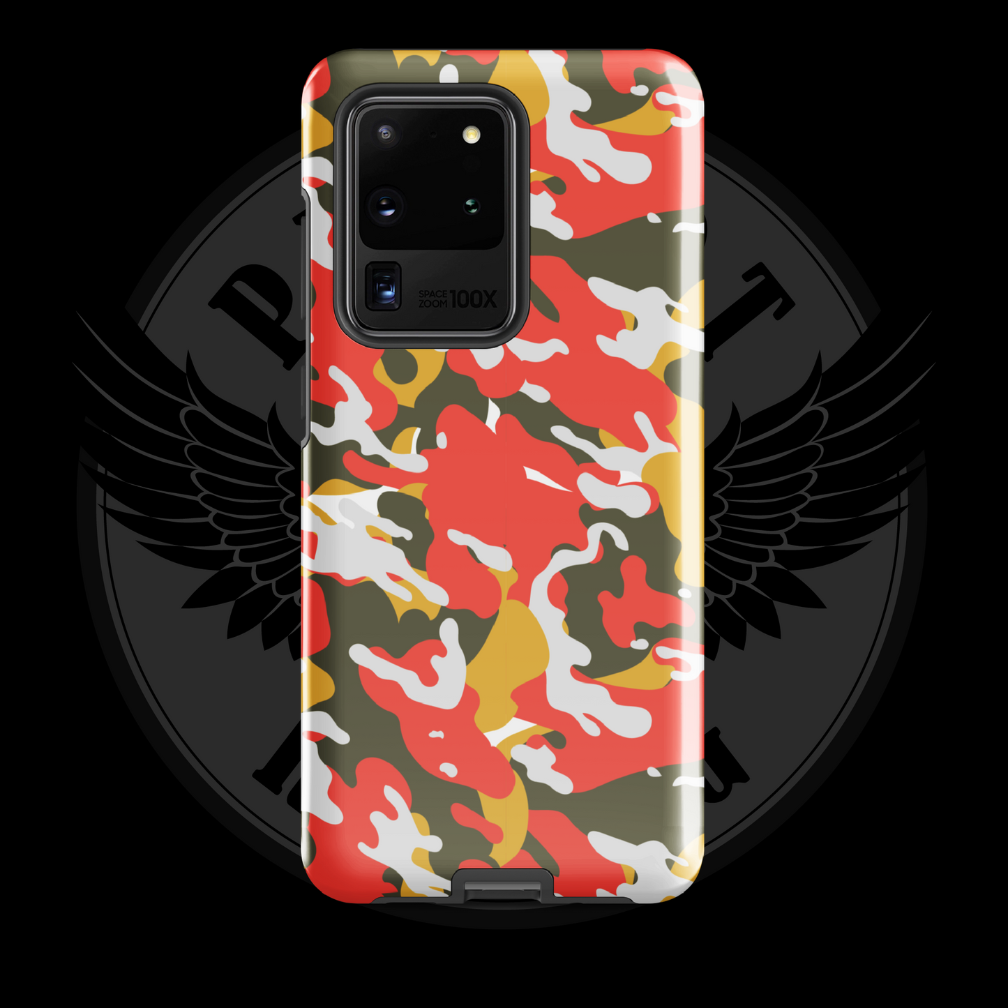 Valor Flame Camo Samsung Case – Rugged Dual-Layer Protection with Free Shipping