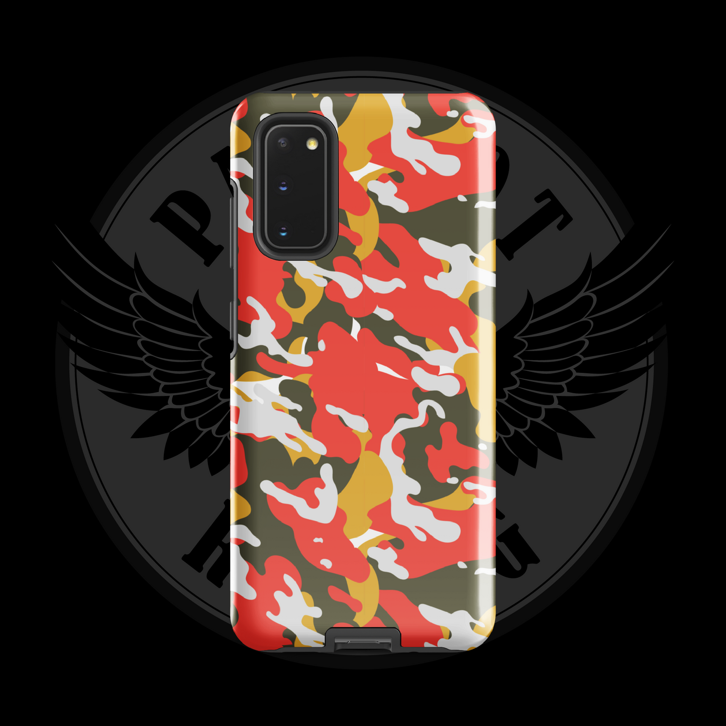 Valor Flame Camo Samsung Case – Rugged Dual-Layer Protection with Free Shipping