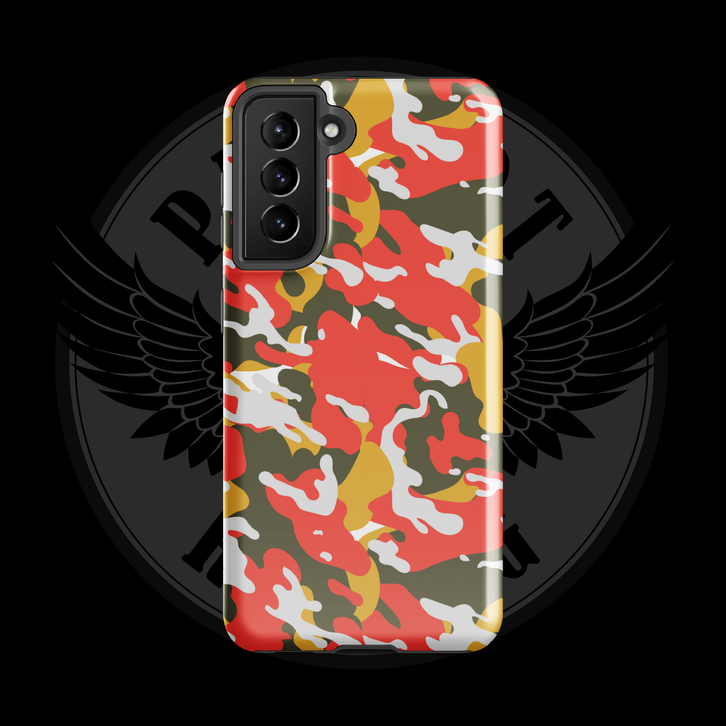 Valor Flame Camo Samsung Case – Rugged Dual-Layer Protection with Free Shipping