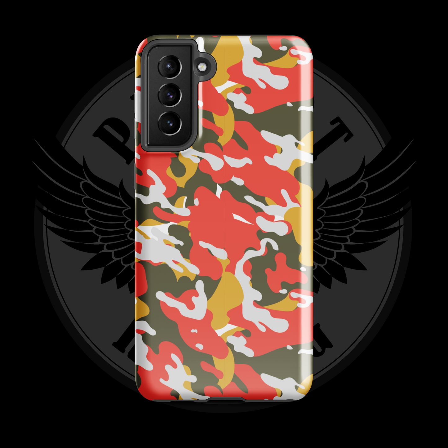 Valor Flame Camo Samsung Case – Rugged Dual-Layer Protection with Free Shipping