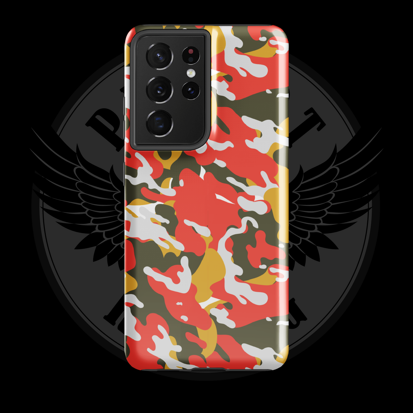 Valor Flame Camo Samsung Case – Rugged Dual-Layer Protection with Free Shipping