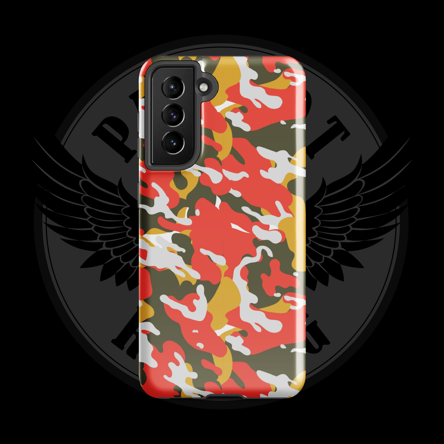 Valor Flame Camo Samsung Case – Rugged Dual-Layer Protection with Free Shipping