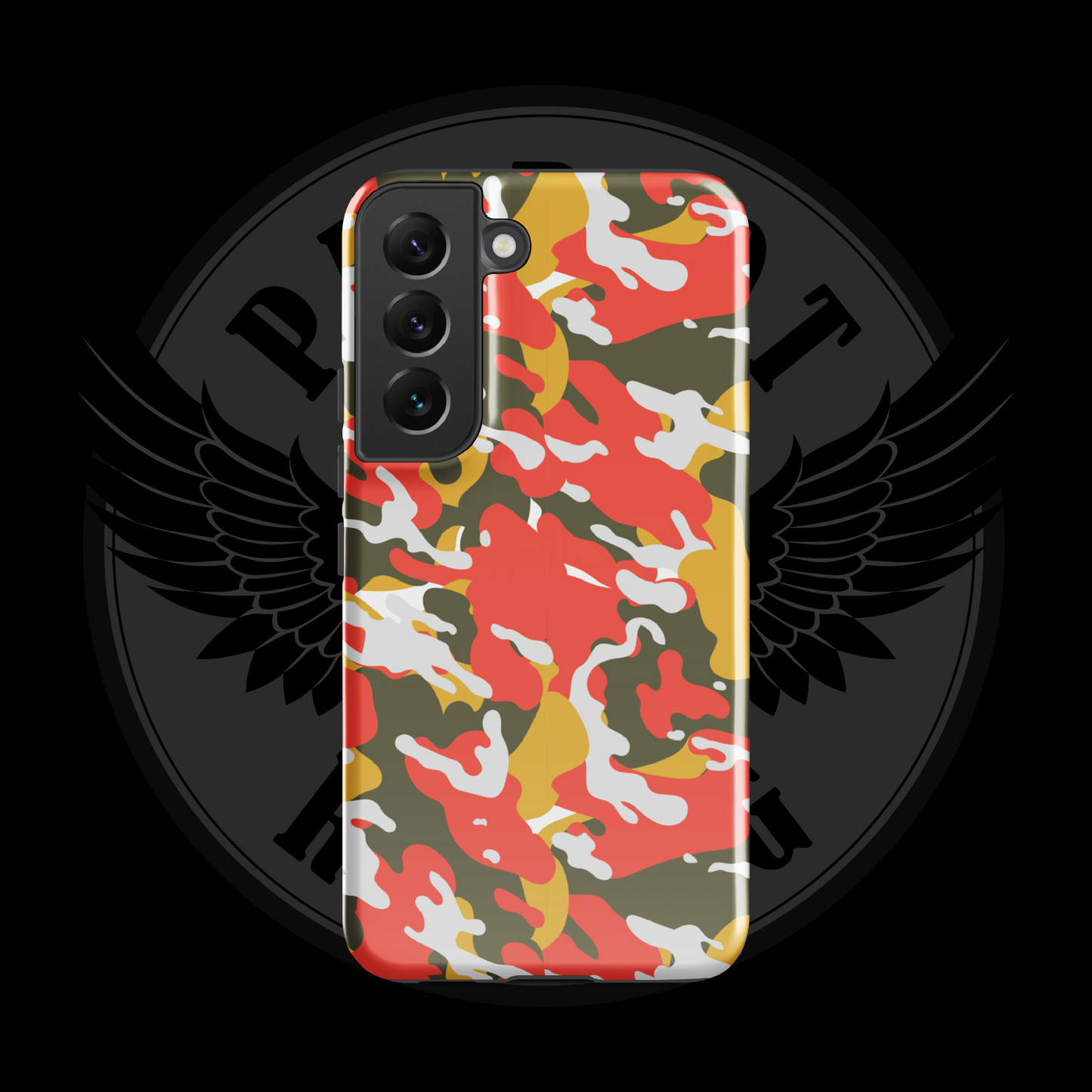 Valor Flame Camo Samsung Case – Rugged Dual-Layer Protection with Free Shipping