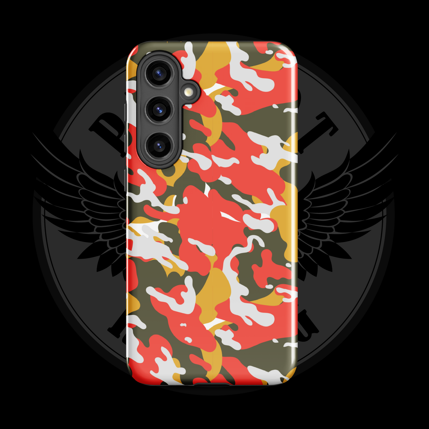 Valor Flame Camo Samsung Case – Rugged Dual-Layer Protection with Free Shipping