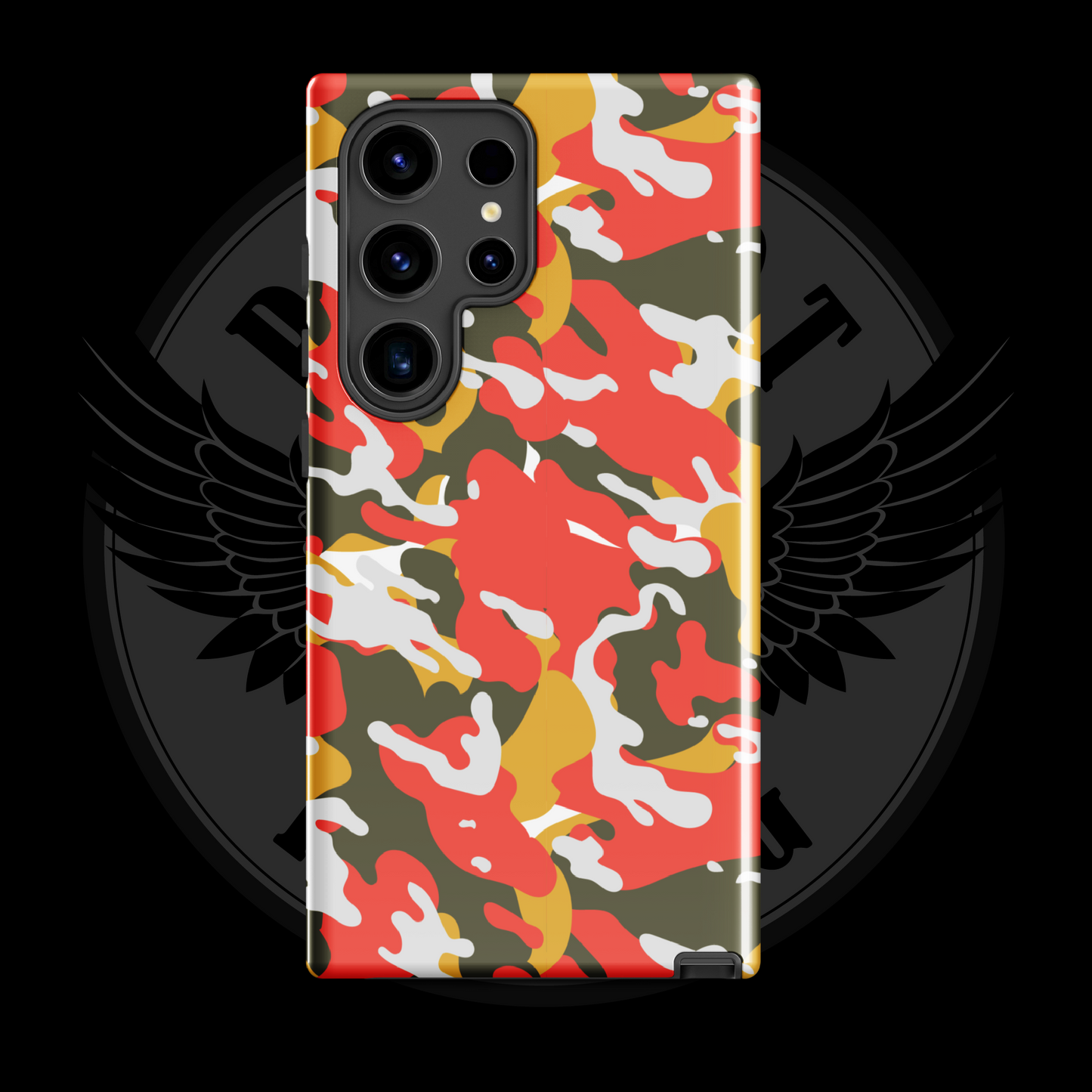 Valor Flame Camo Samsung Case – Rugged Dual-Layer Protection with Free Shipping