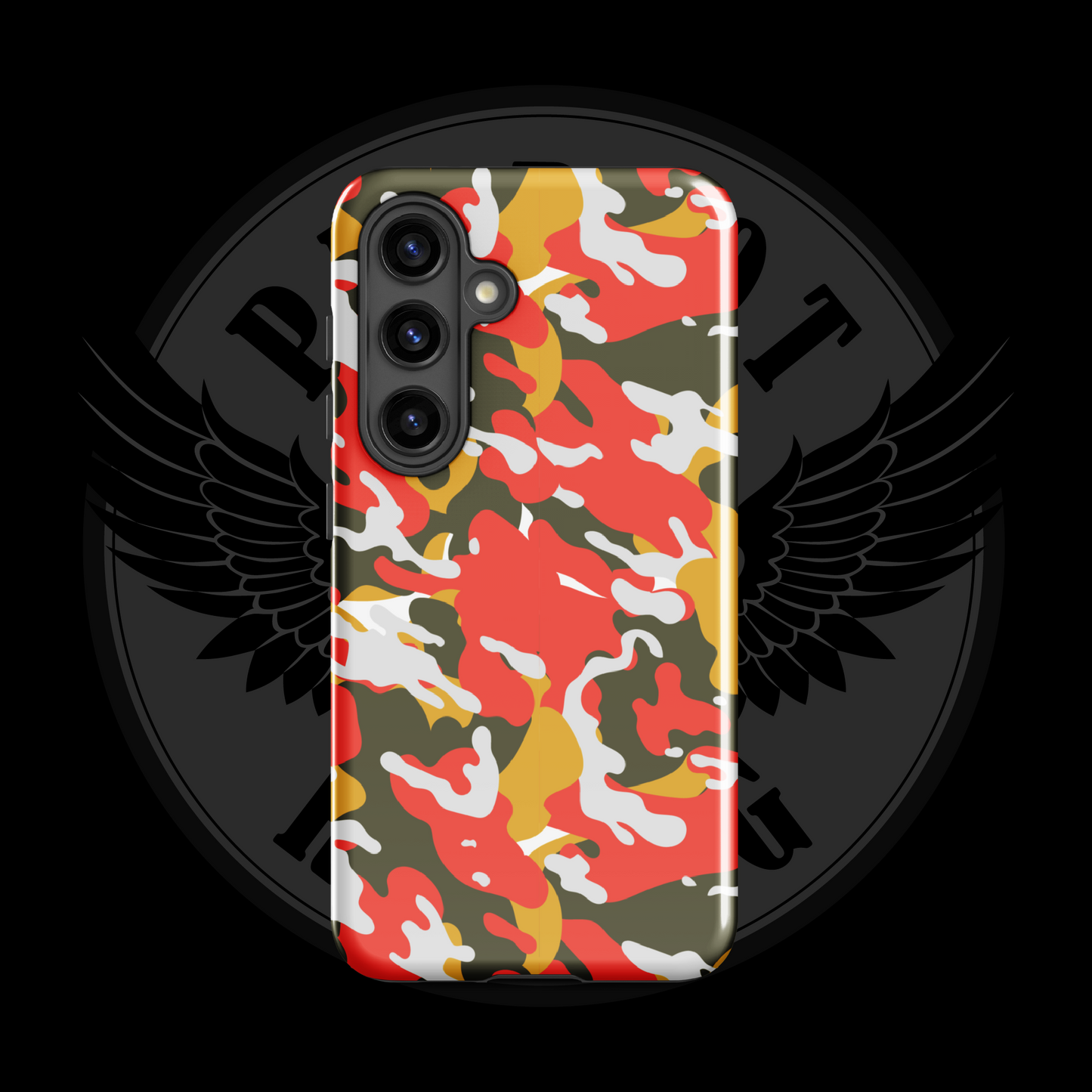 Valor Flame Camo Samsung Case – Rugged Dual-Layer Protection with Free Shipping