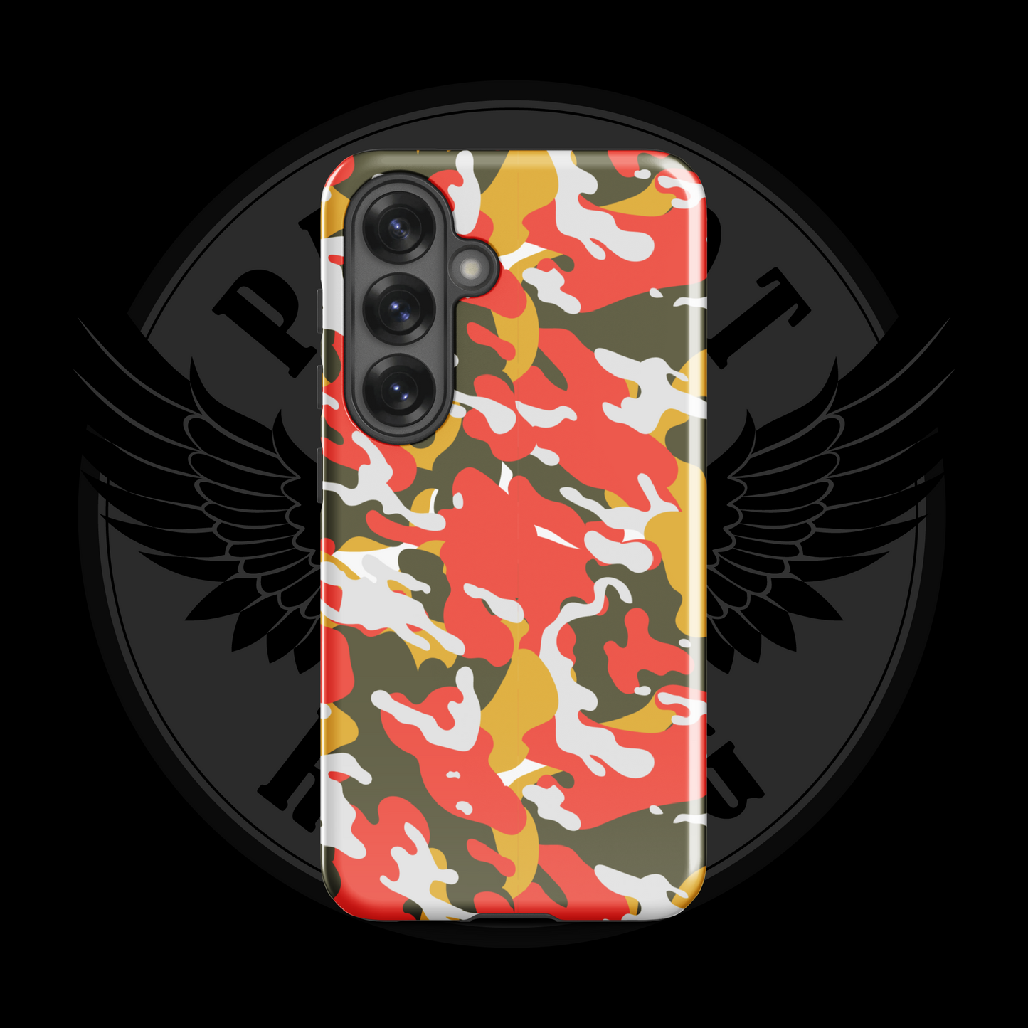 Valor Flame Camo Samsung Case – Rugged Dual-Layer Protection with Free Shipping