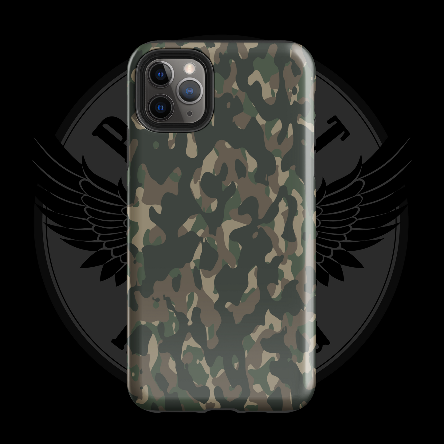 Frontline Forest Camo iPhone Case – Rugged Dual-Layer Protection with Free Shipping