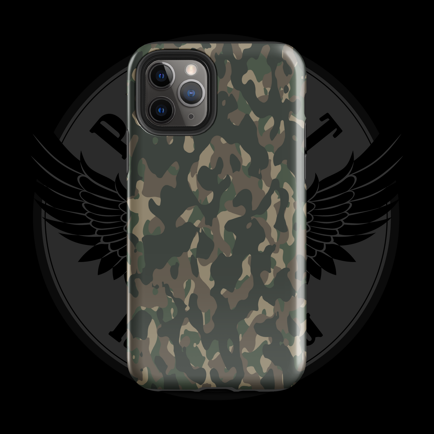 Frontline Forest Camo iPhone Case – Rugged Dual-Layer Protection with Free Shipping