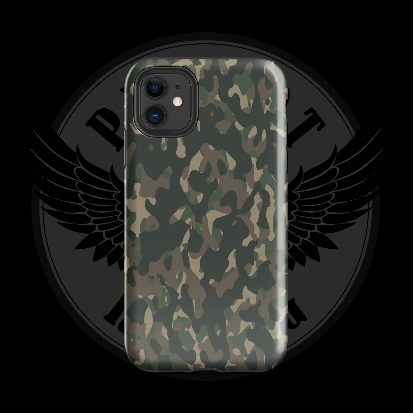 Frontline Forest Camo iPhone Case – Rugged Dual-Layer Protection with Free Shipping