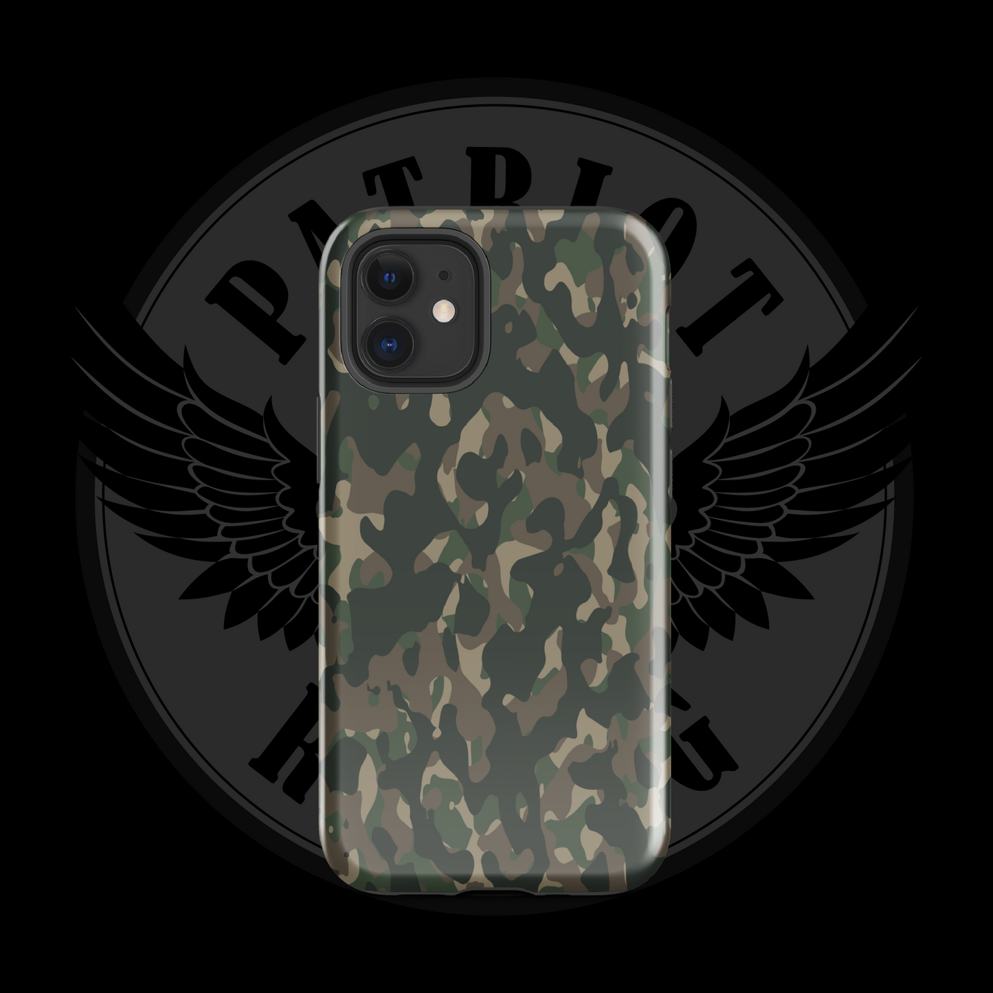 Frontline Forest Camo iPhone Case – Rugged Dual-Layer Protection with Free Shipping