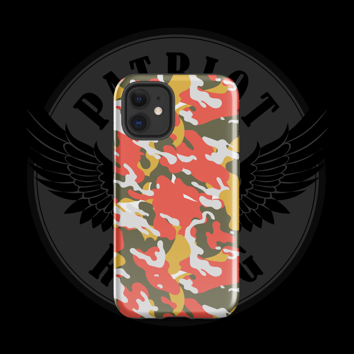 Valor Flame Camo iPhone Case – Dual-Layer Tactical Protection with Free Shipping