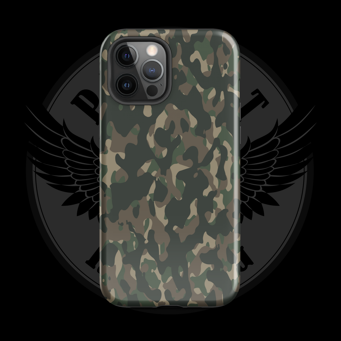 Frontline Forest Camo iPhone Case – Rugged Dual-Layer Protection with Free Shipping
