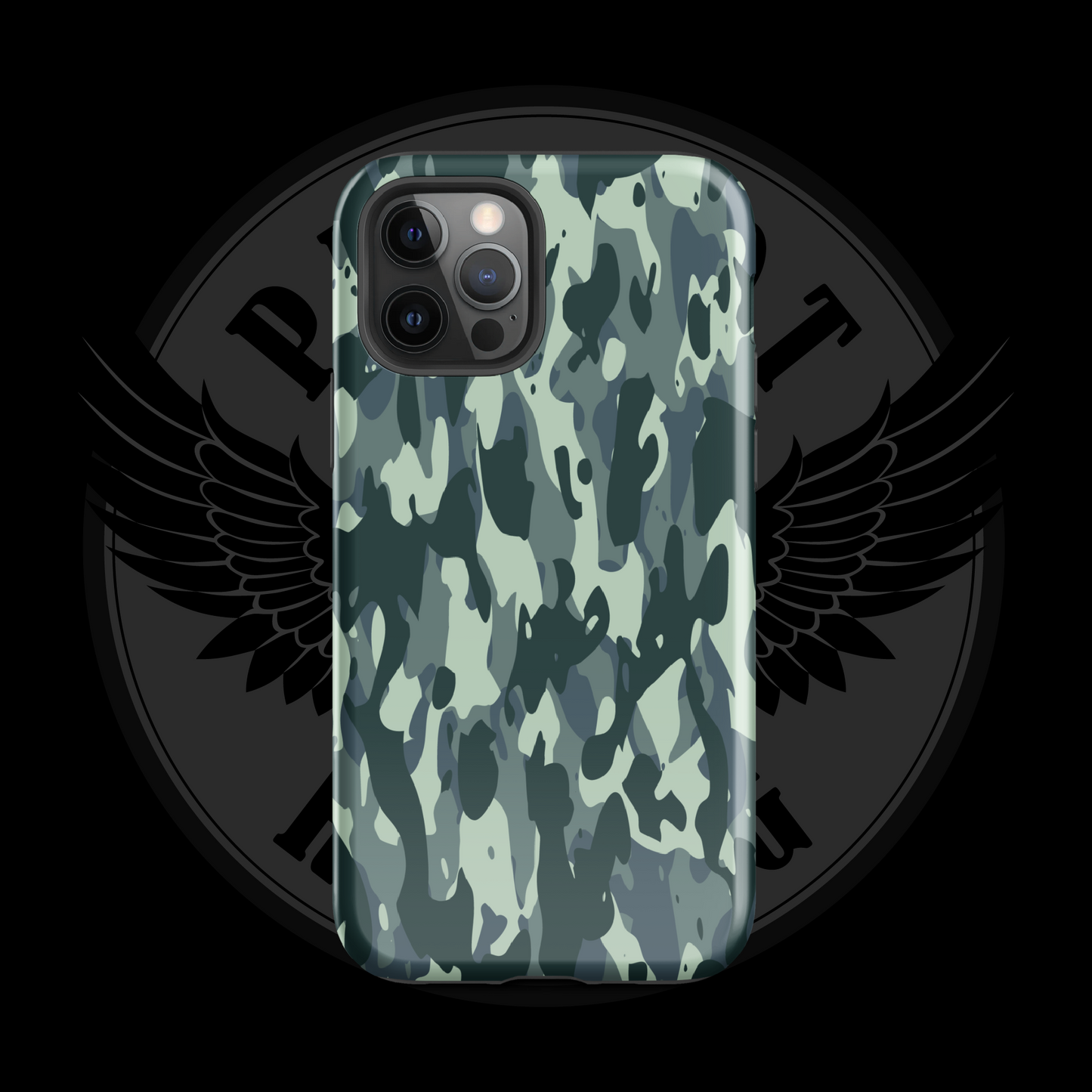 Midnight Stealth iPhone Case – Tactical Black Dual-Layer Protection with Free Shipping