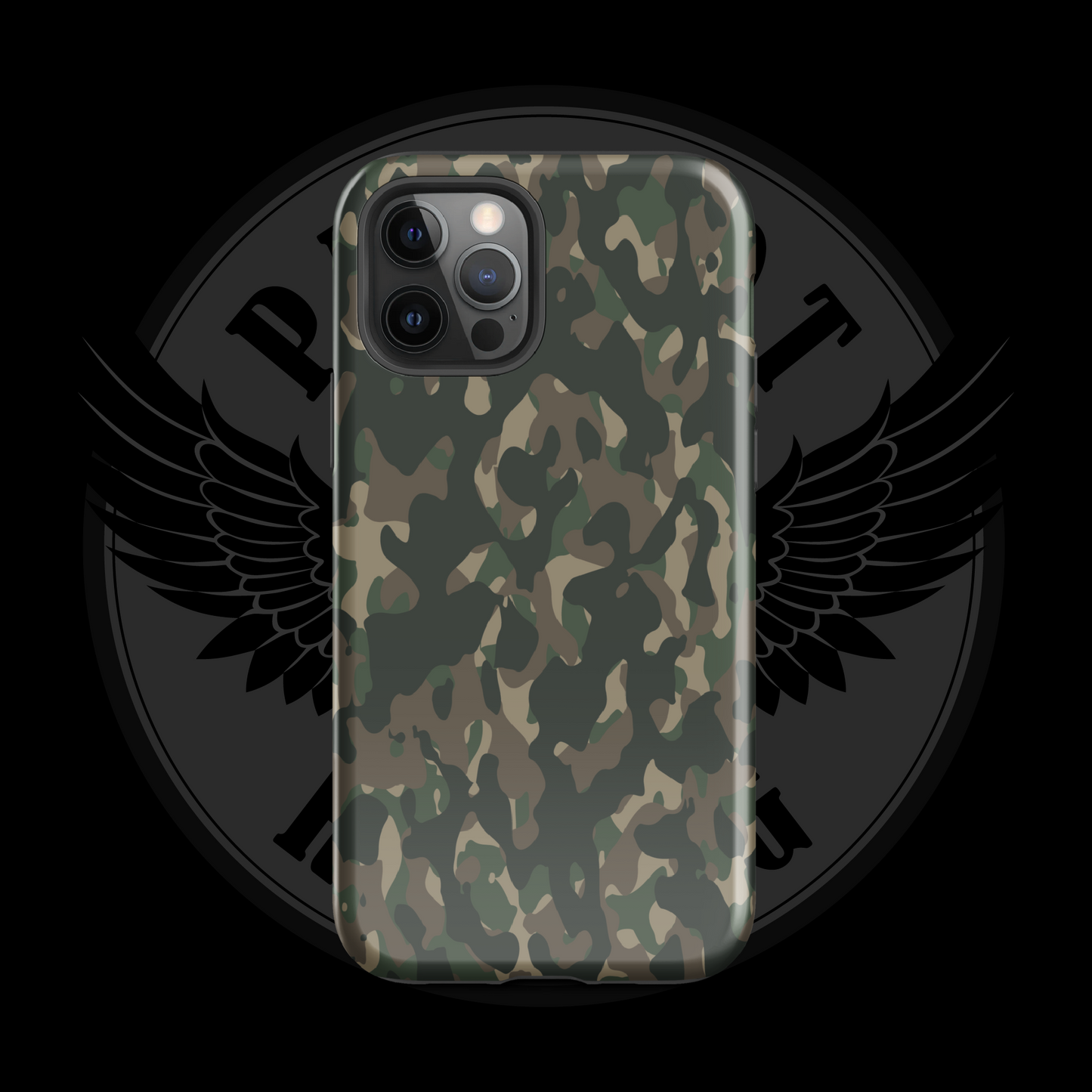 Frontline Forest Camo iPhone Case – Rugged Dual-Layer Protection with Free Shipping