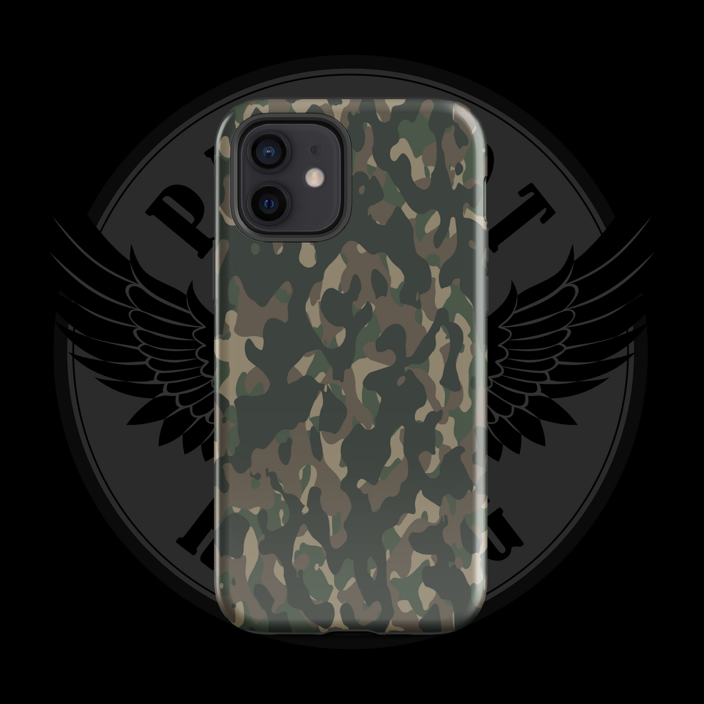Frontline Forest Camo iPhone Case – Rugged Dual-Layer Protection with Free Shipping