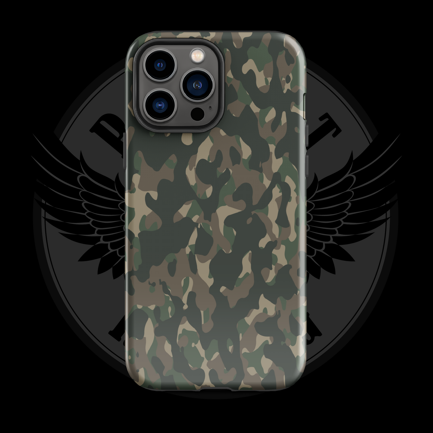 Frontline Forest Camo iPhone Case – Rugged Dual-Layer Protection with Free Shipping