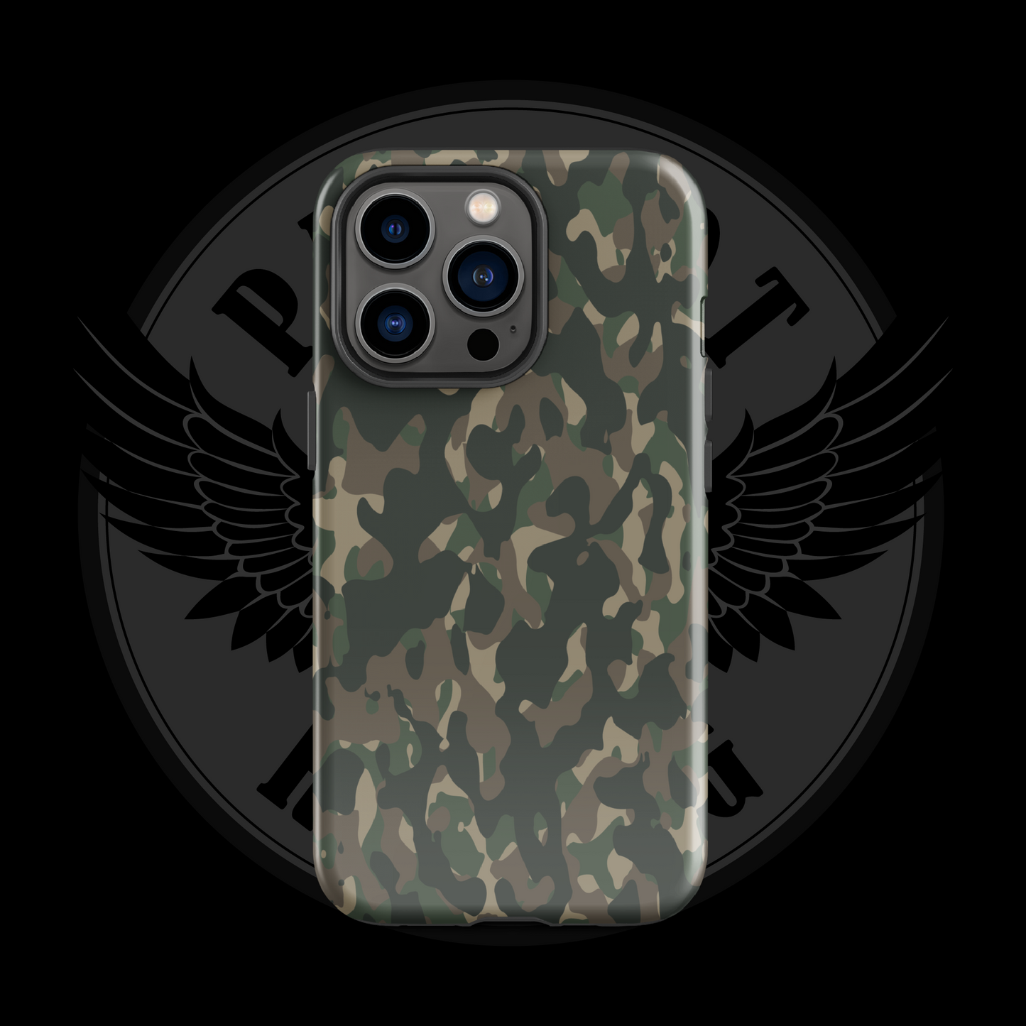 Frontline Forest Camo iPhone Case – Rugged Dual-Layer Protection with Free Shipping