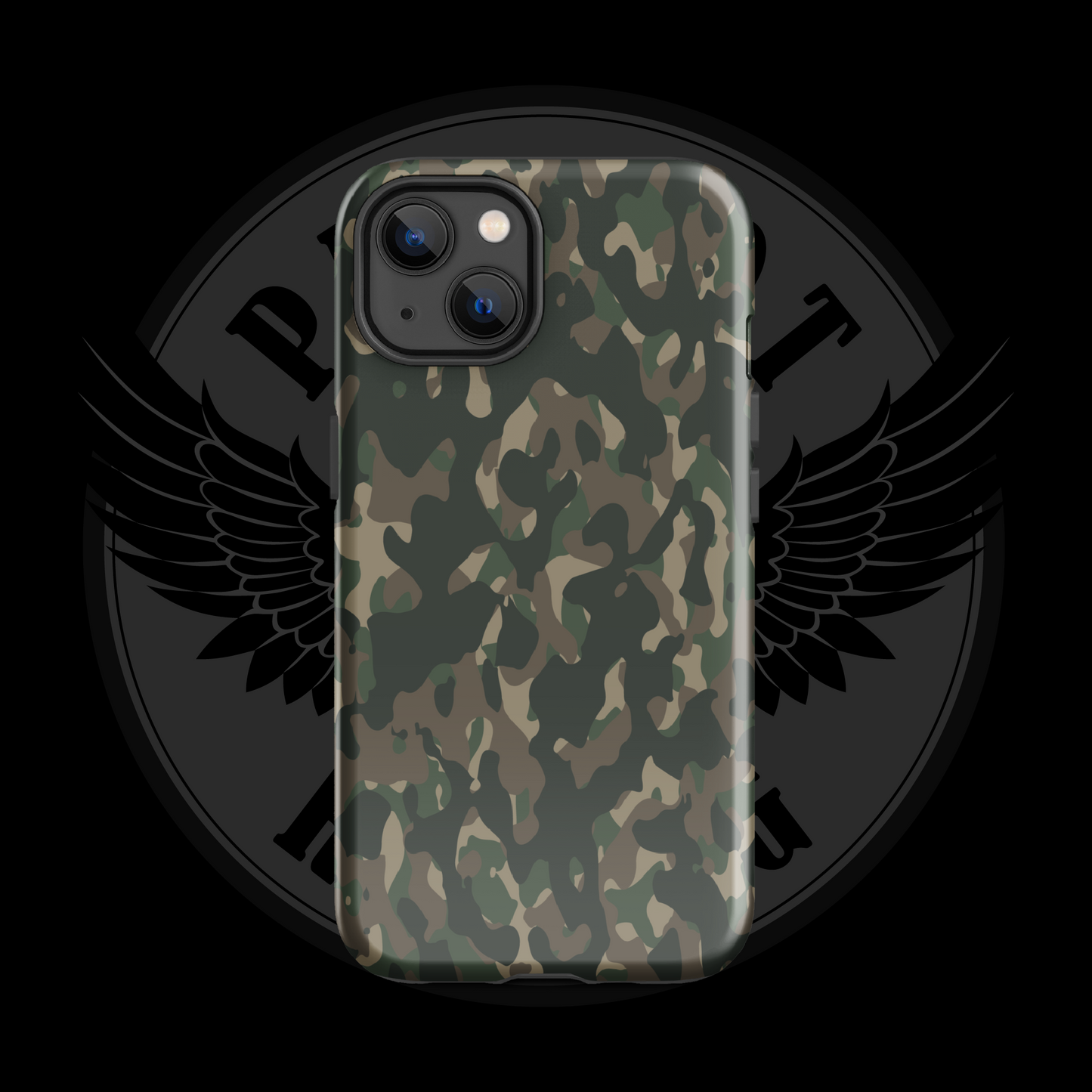 Frontline Forest Camo iPhone Case – Rugged Dual-Layer Protection with Free Shipping