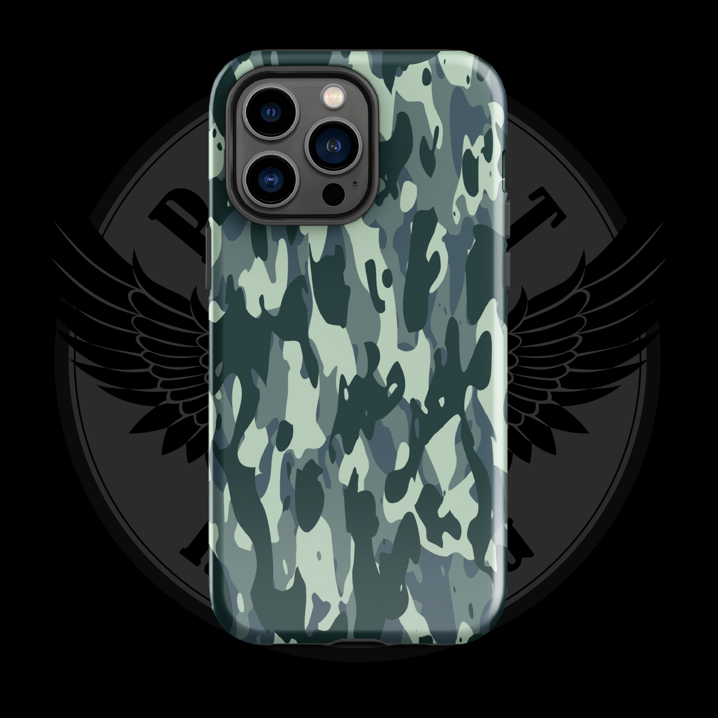 Midnight Stealth iPhone Case – Tactical Black Dual-Layer Protection with Free Shipping