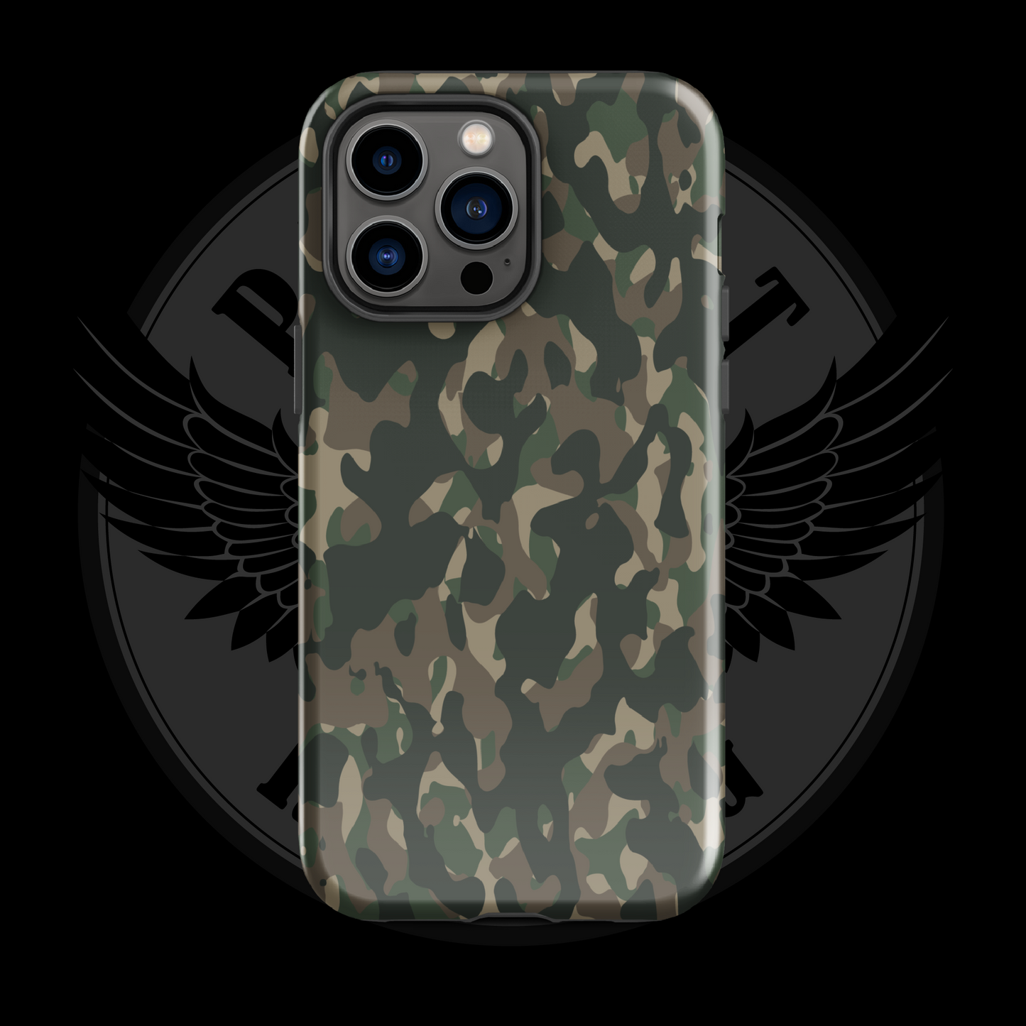 Frontline Forest Camo iPhone Case – Rugged Dual-Layer Protection with Free Shipping