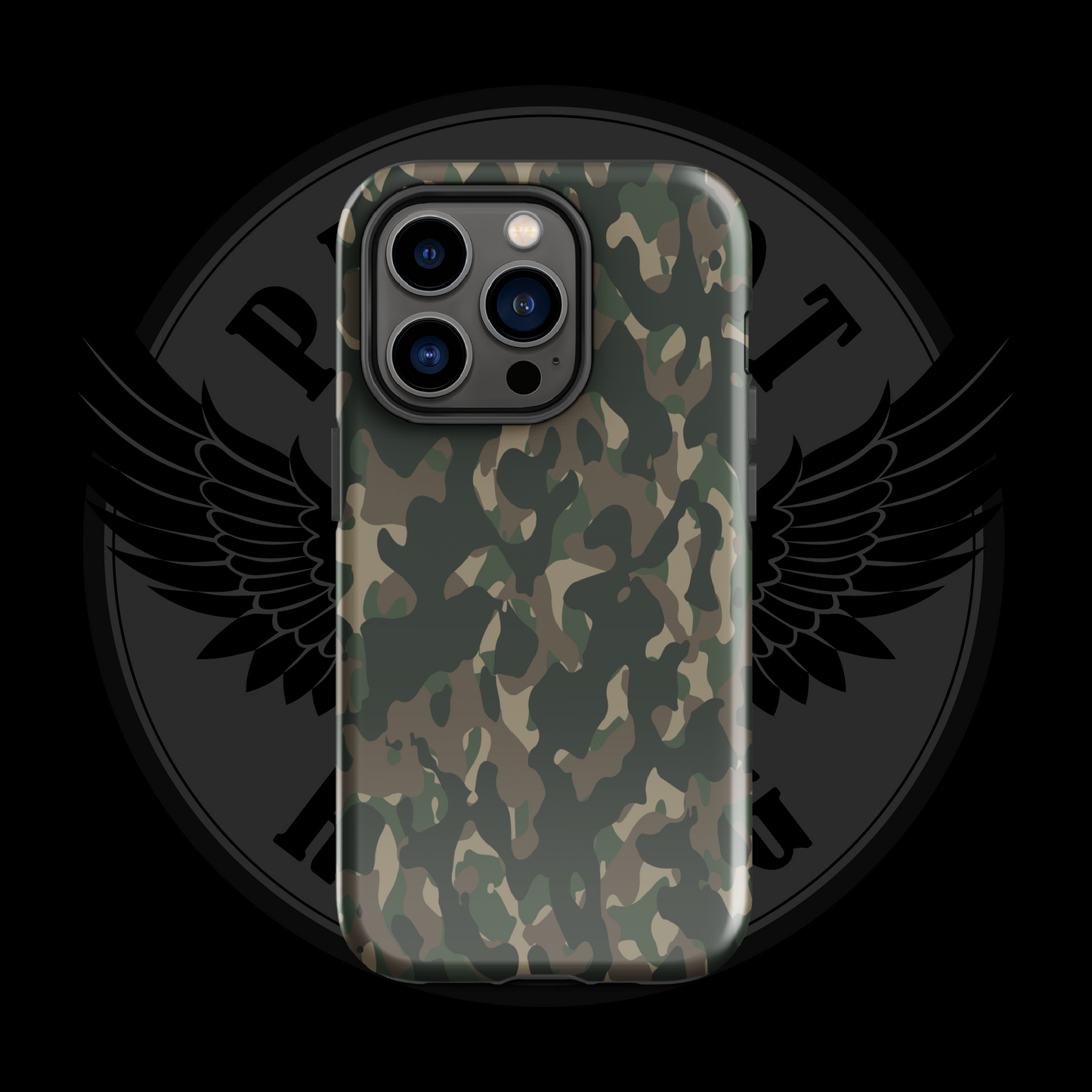 Frontline Forest Camo iPhone Case – Rugged Dual-Layer Protection with Free Shipping