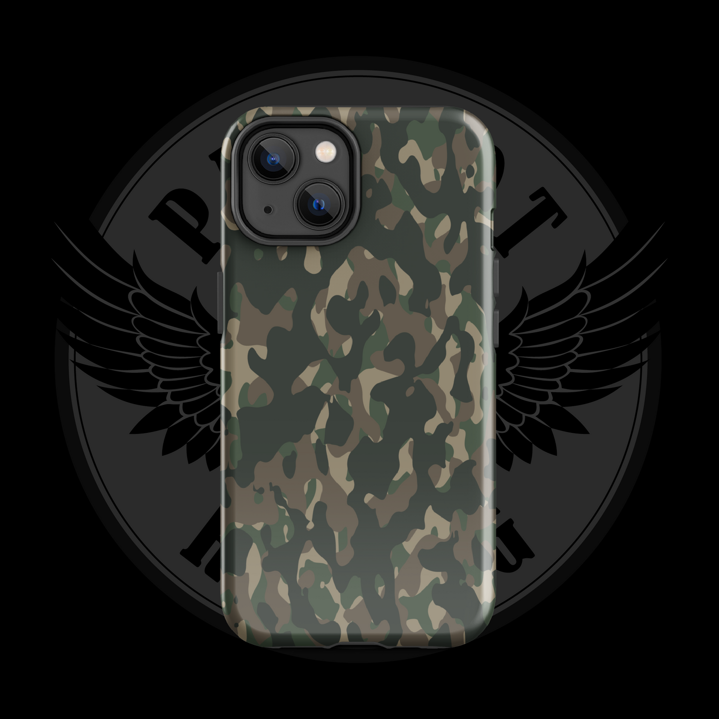 Frontline Forest Camo iPhone Case – Rugged Dual-Layer Protection with Free Shipping