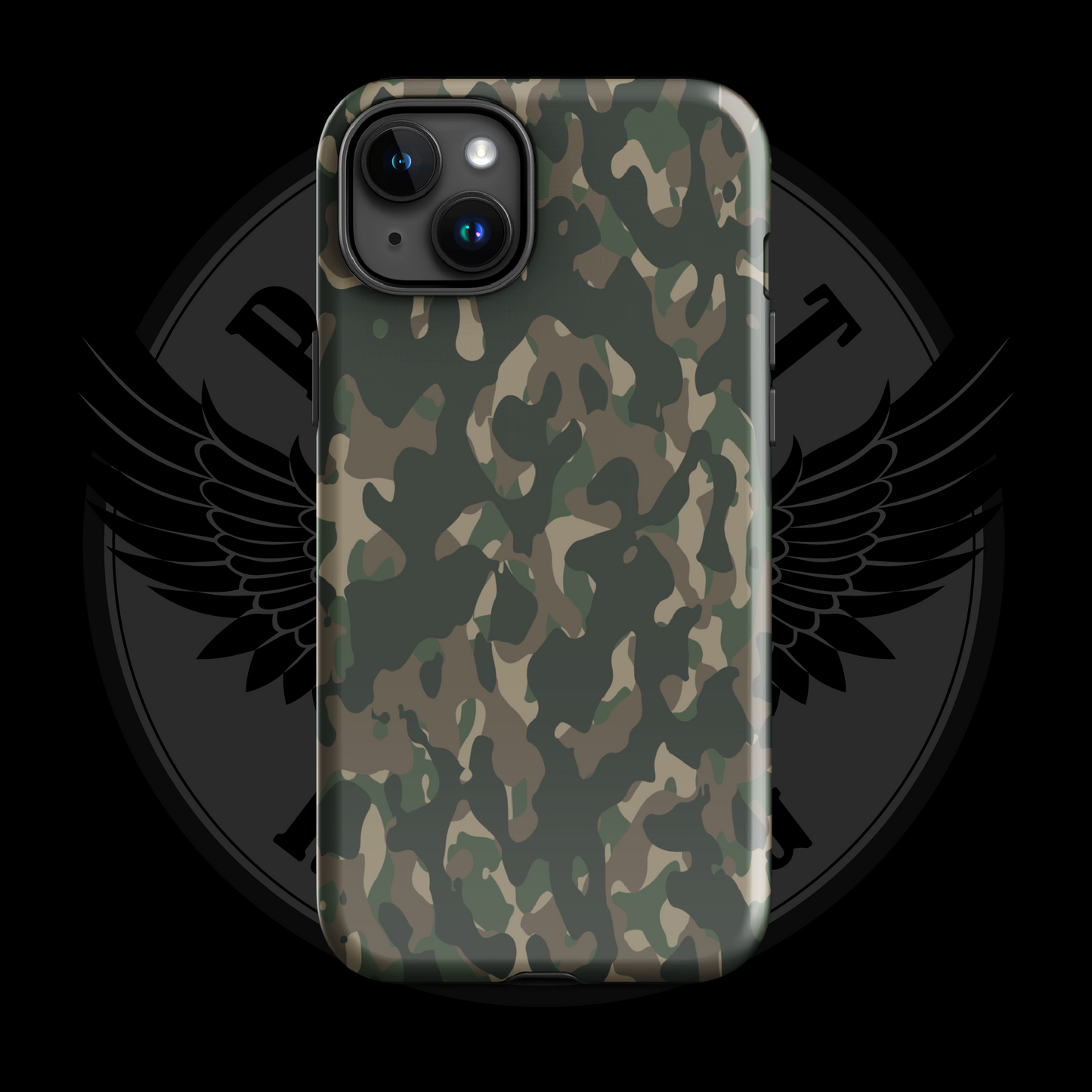 Frontline Forest Camo iPhone Case – Rugged Dual-Layer Protection with Free Shipping