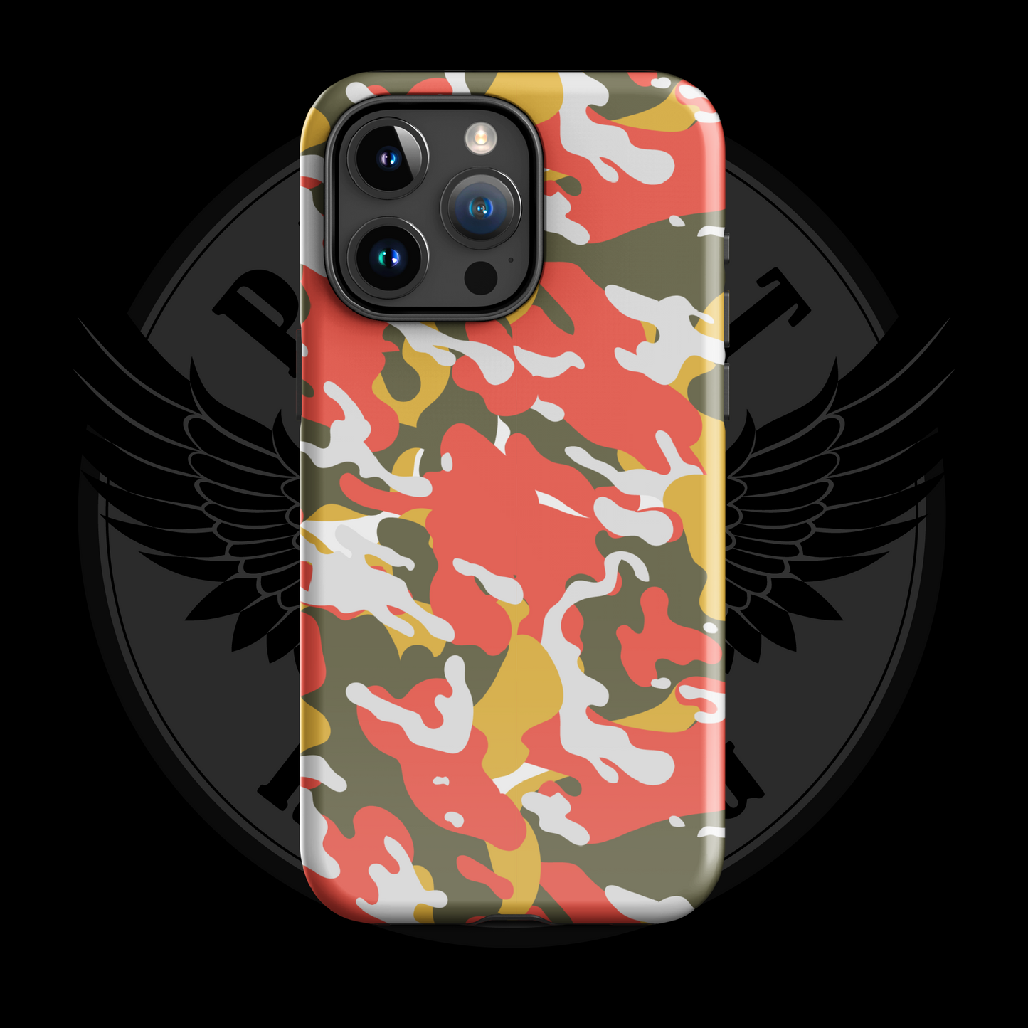 Valor Flame Camo iPhone Case – Dual-Layer Tactical Protection with Free Shipping