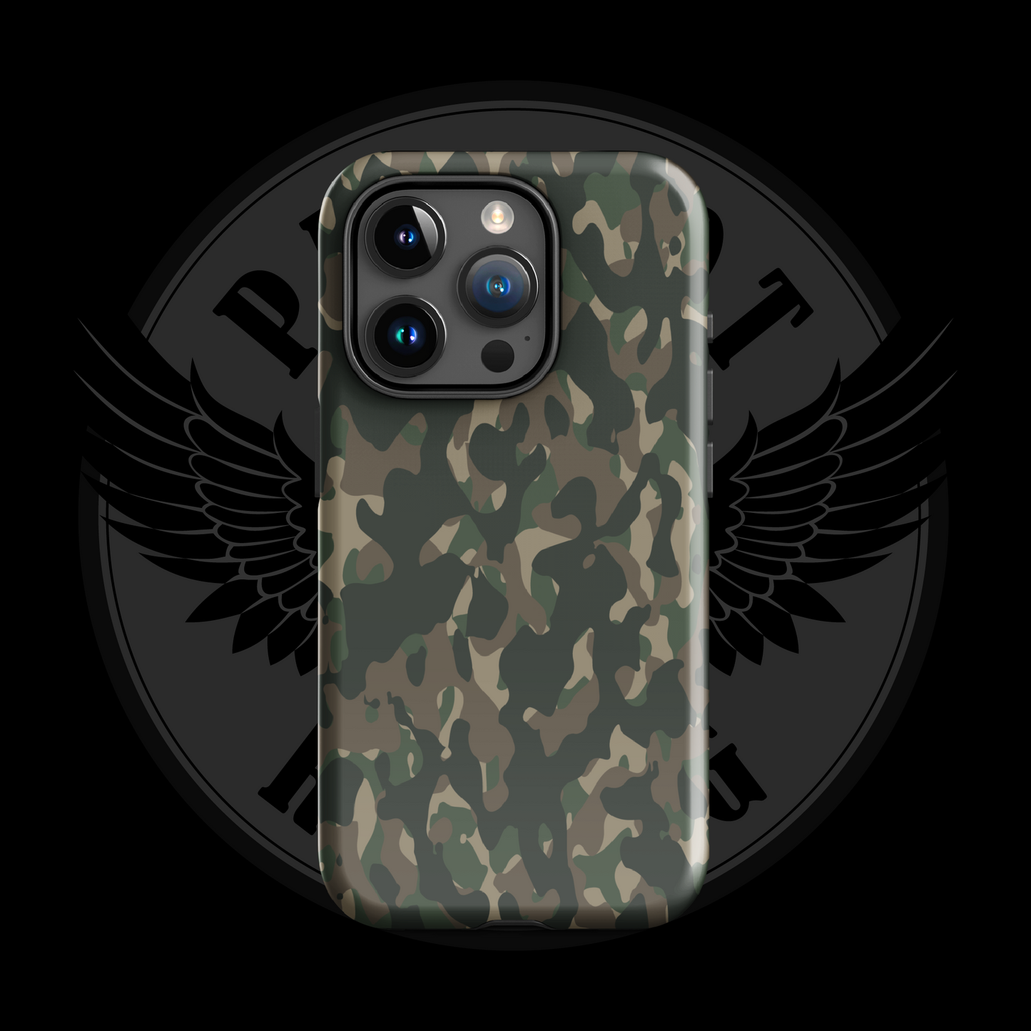 Frontline Forest Camo iPhone Case – Rugged Dual-Layer Protection with Free Shipping