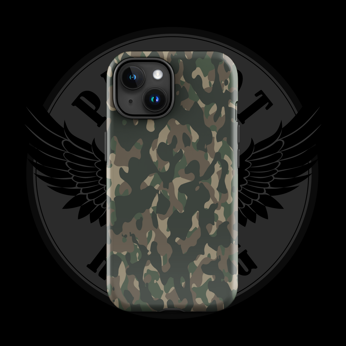 Frontline Forest Camo iPhone Case – Rugged Dual-Layer Protection with Free Shipping