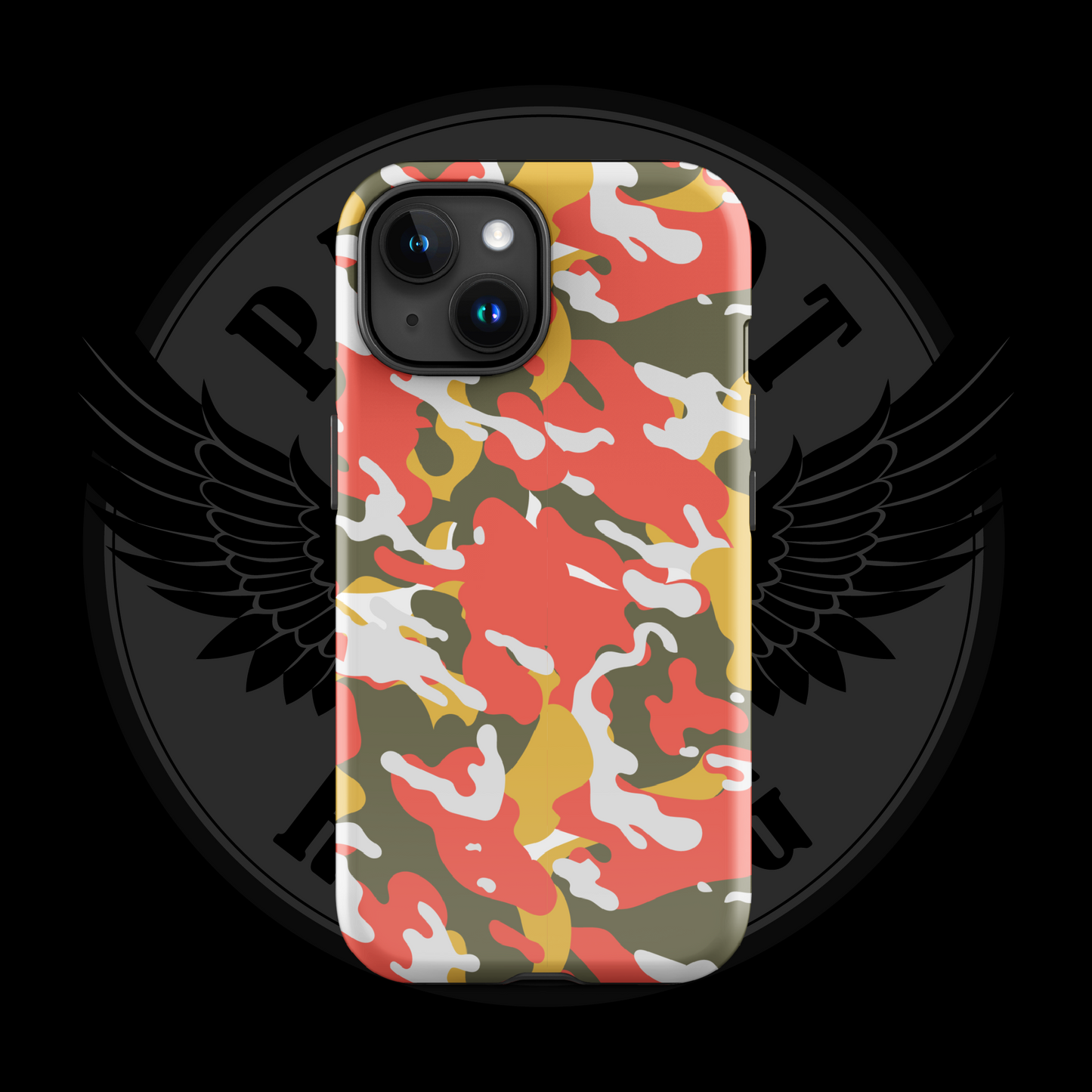 Valor Flame Camo iPhone Case – Dual-Layer Tactical Protection with Free Shipping