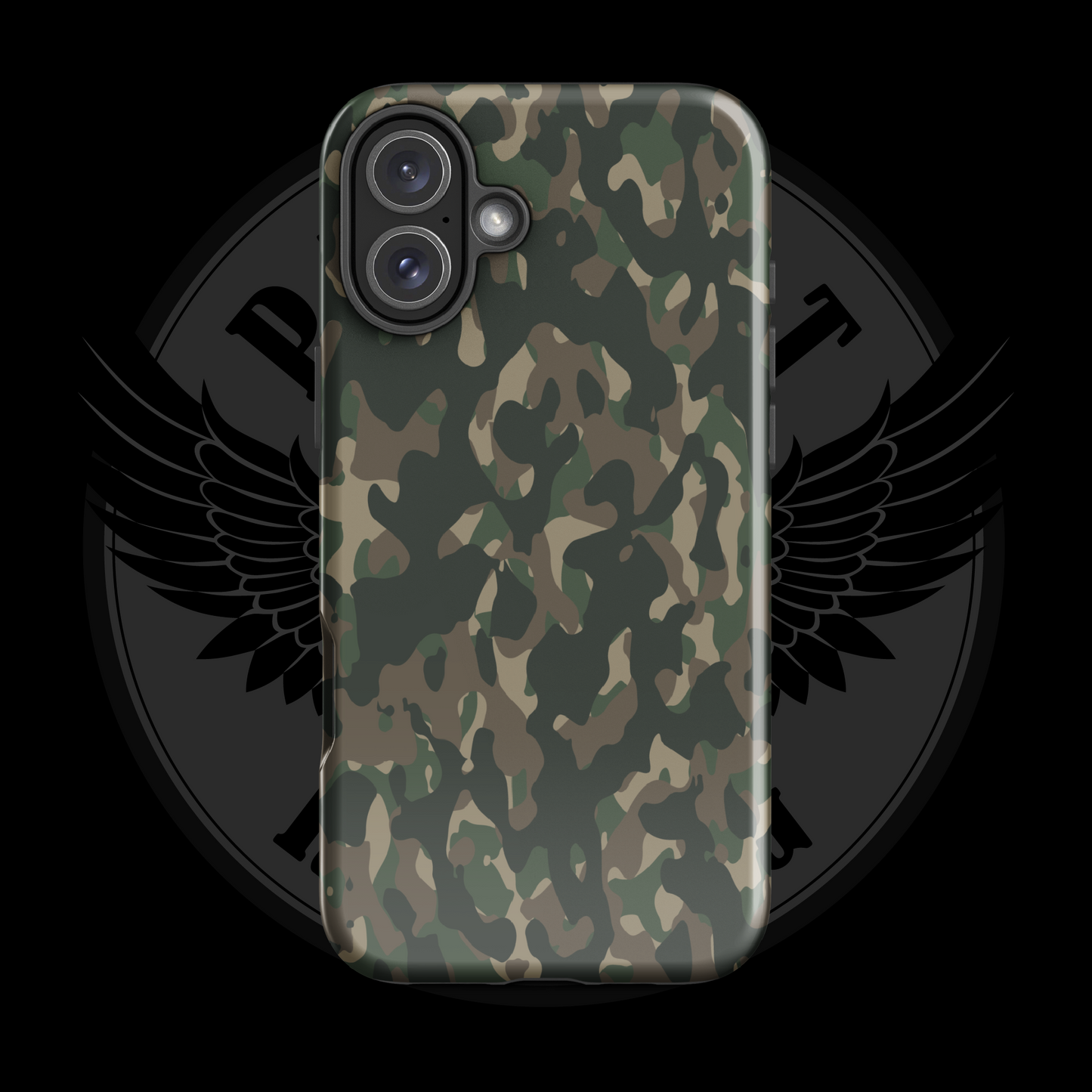 Frontline Forest Camo iPhone Case – Rugged Dual-Layer Protection with Free Shipping
