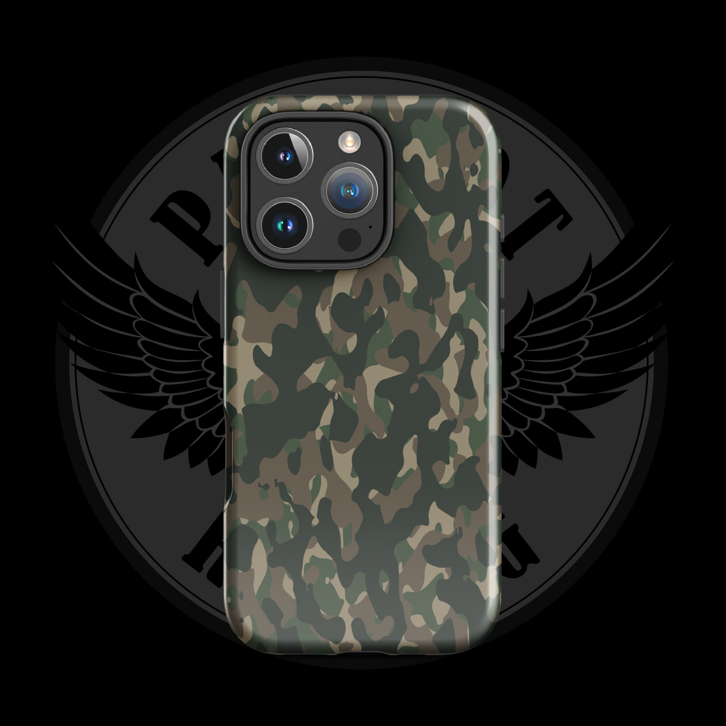 Frontline Forest Camo iPhone Case – Rugged Dual-Layer Protection with Free Shipping