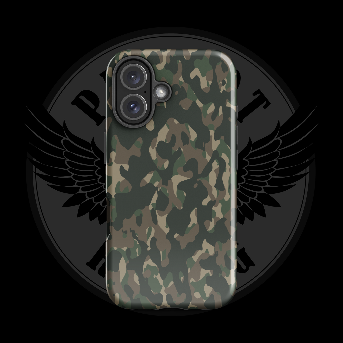 Frontline Forest Camo iPhone Case – Rugged Dual-Layer Protection with Free Shipping