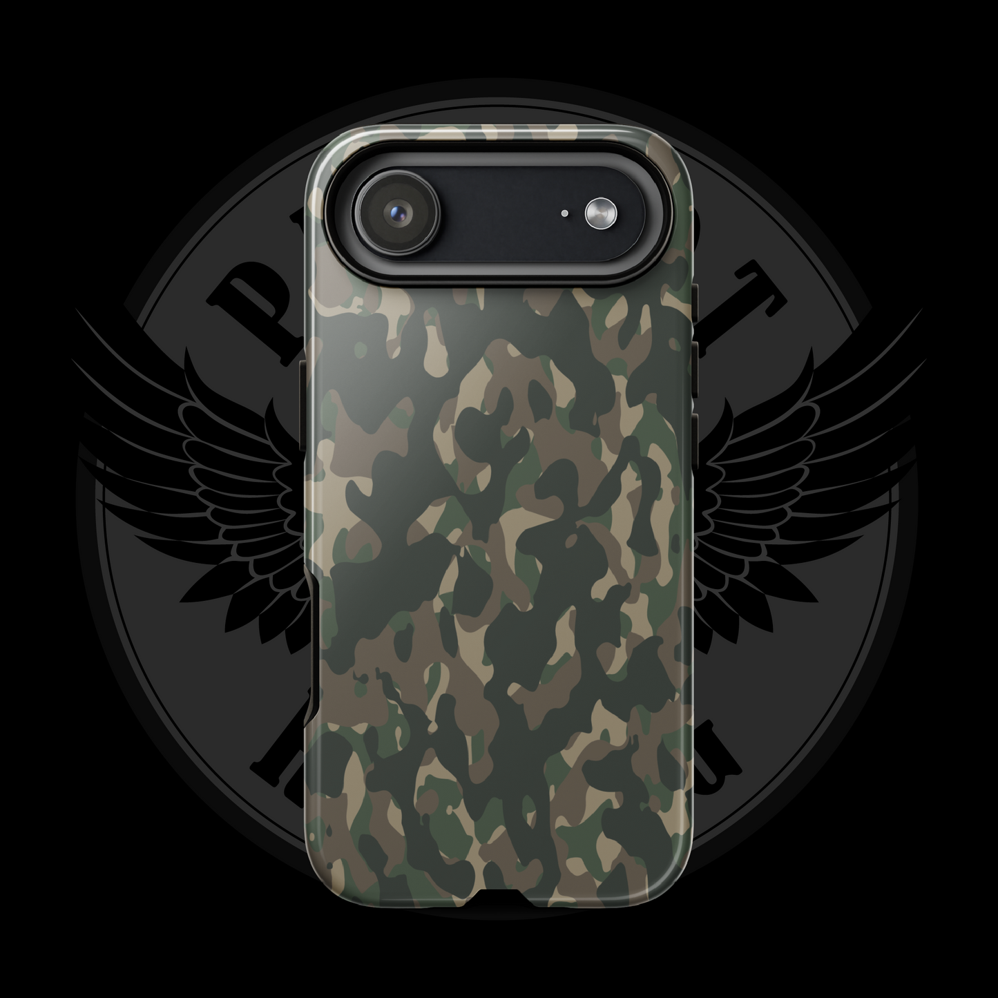 Frontline Forest Camo iPhone Case – Rugged Dual-Layer Protection with Free Shipping