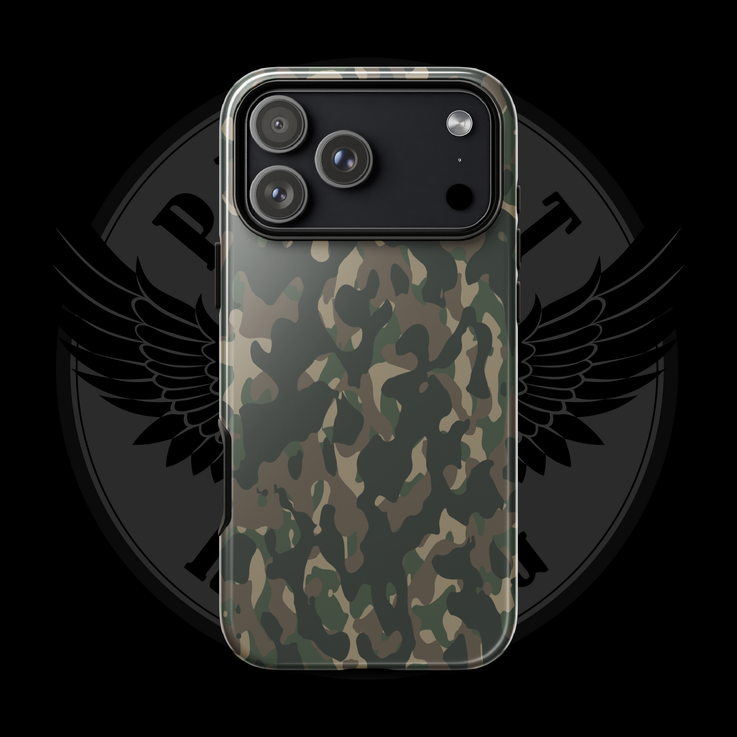 Frontline Forest Camo iPhone Case – Rugged Dual-Layer Protection with Free Shipping