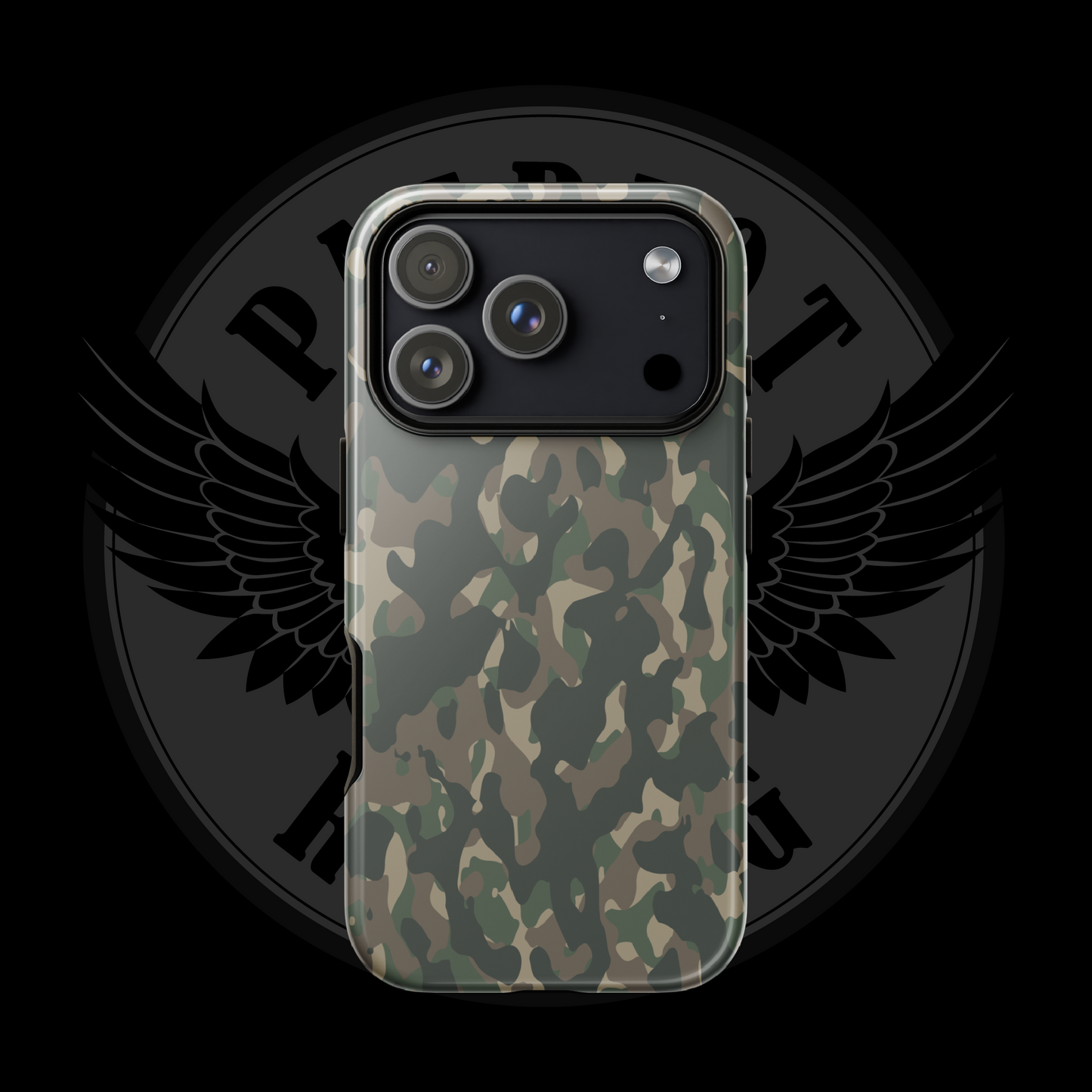 Frontline Forest Camo iPhone Case – Rugged Dual-Layer Protection with Free Shipping