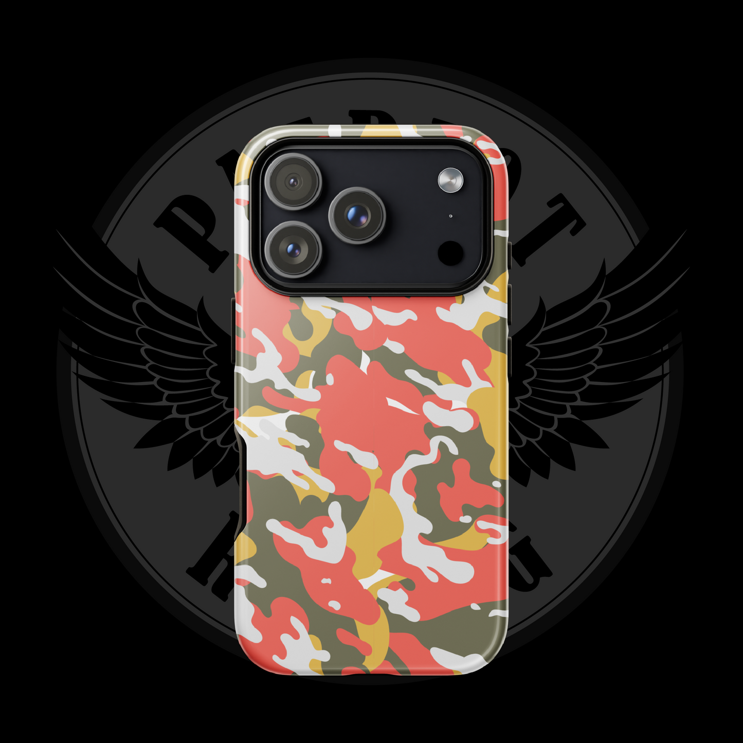 Valor Flame Camo iPhone Case – Dual-Layer Tactical Protection with Free Shipping
