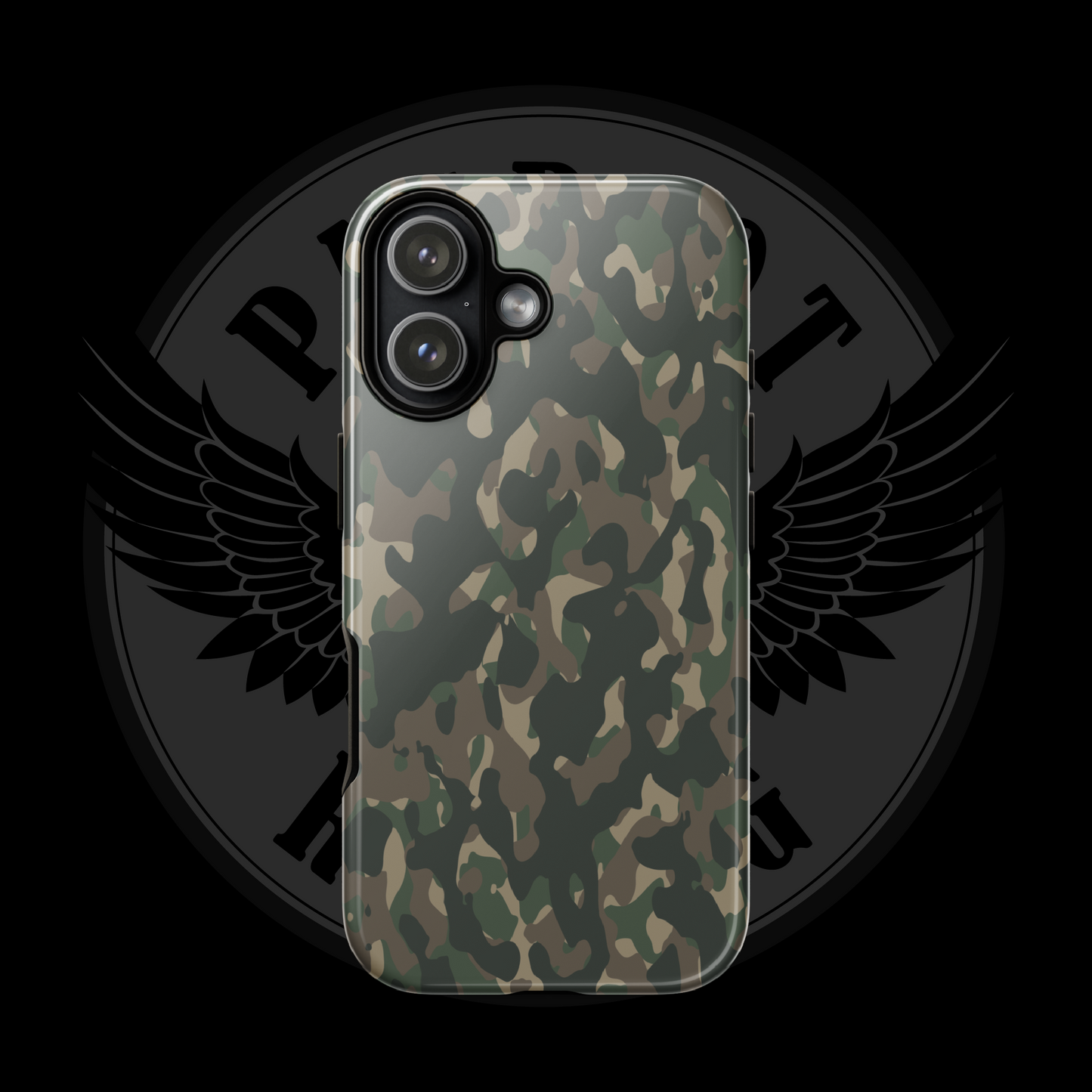 Frontline Forest Camo iPhone Case – Rugged Dual-Layer Protection with Free Shipping