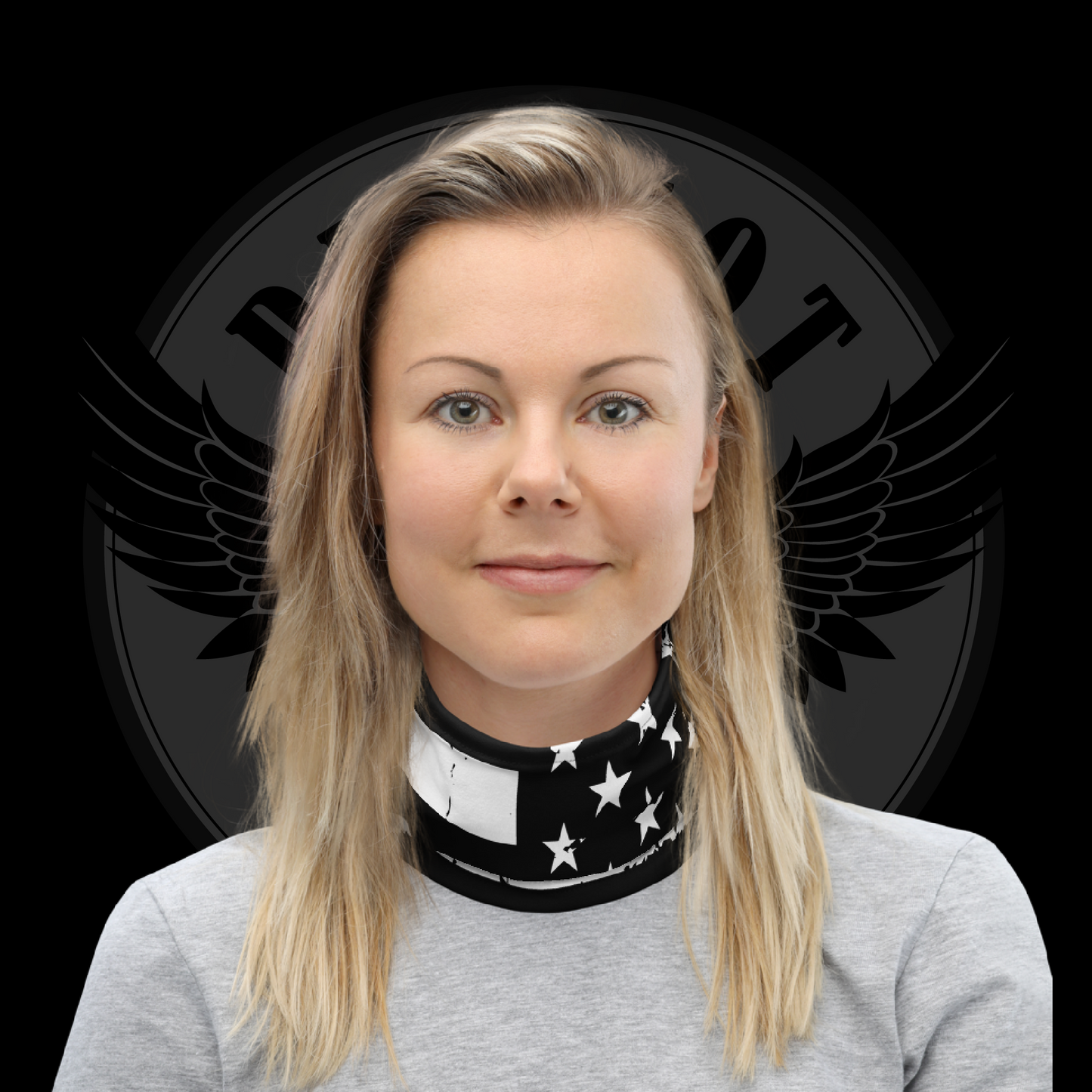 Distressed Black & White American Flag Tactical Face Cover – Multifunctional Neck Gaiter